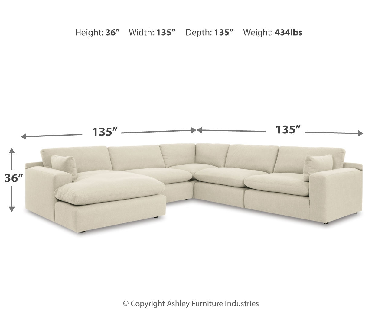 Elyza 4-5 Piece Sectional (Customizable)