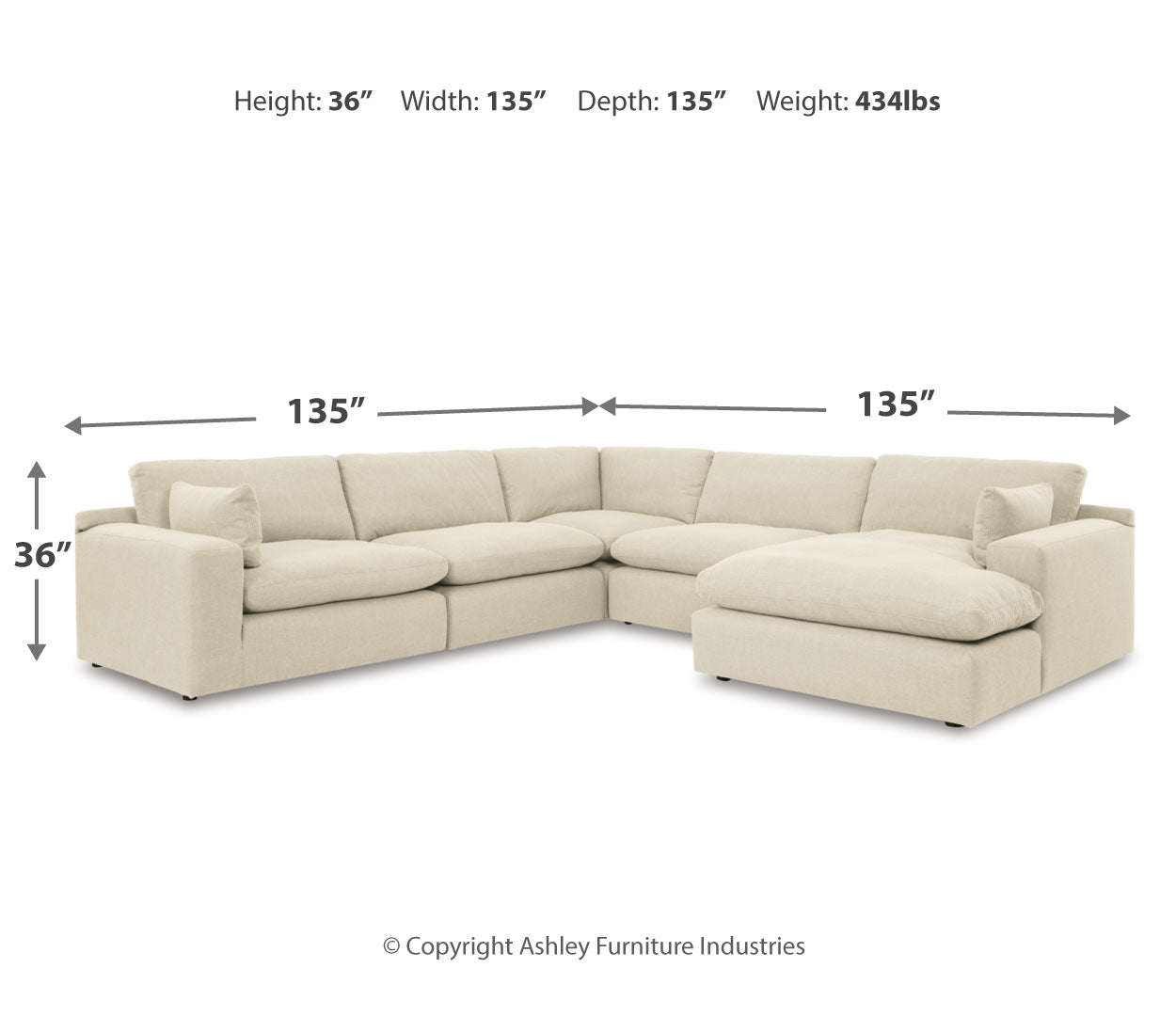 Elyza 4-5 Piece Sectional (Customizable)