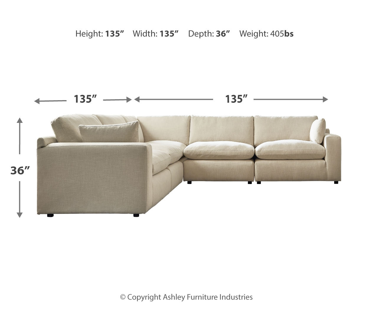Elyza 4-5 Piece Sectional (Customizable)