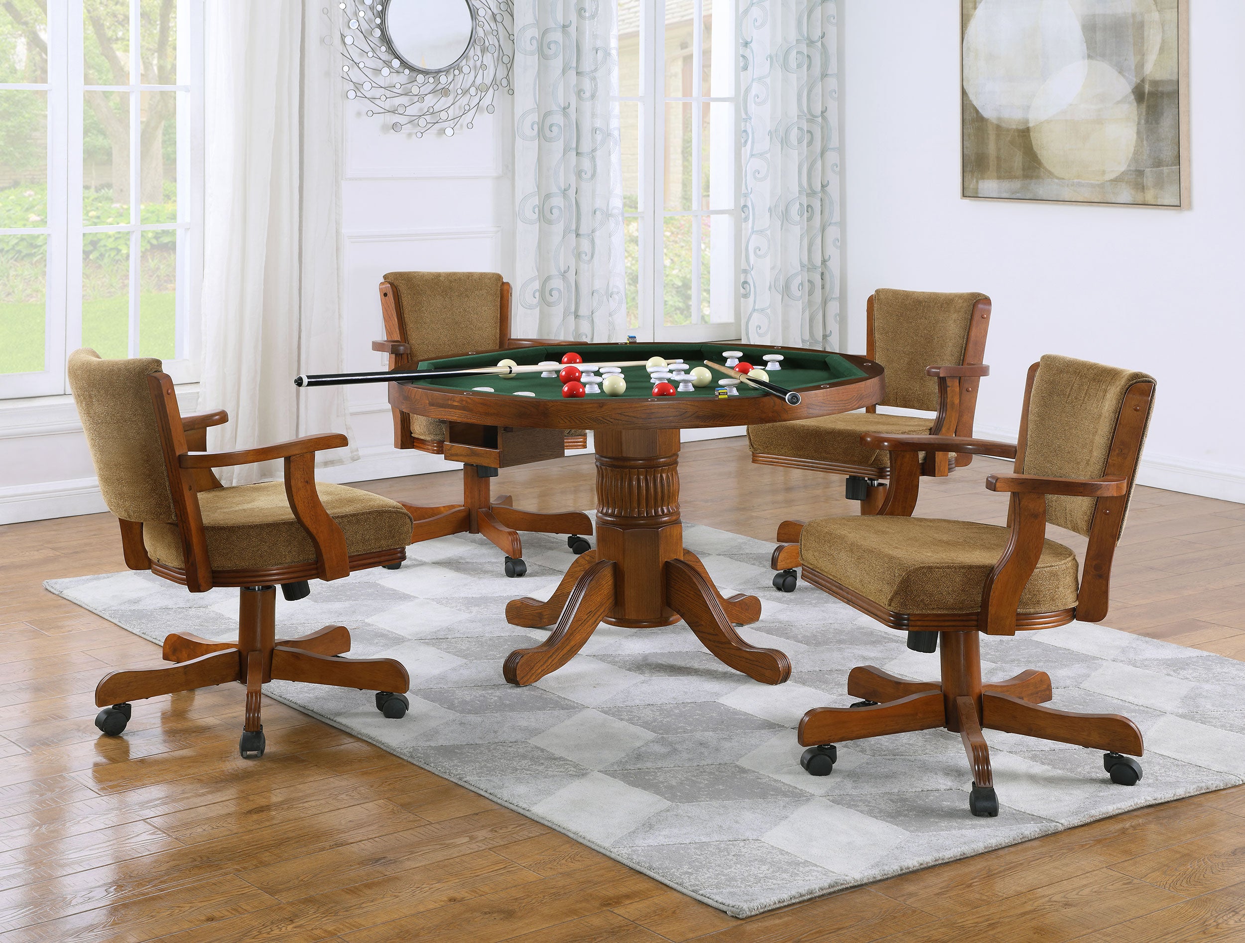Mitchell 3-in-1 Dining and Game Table Set Amber