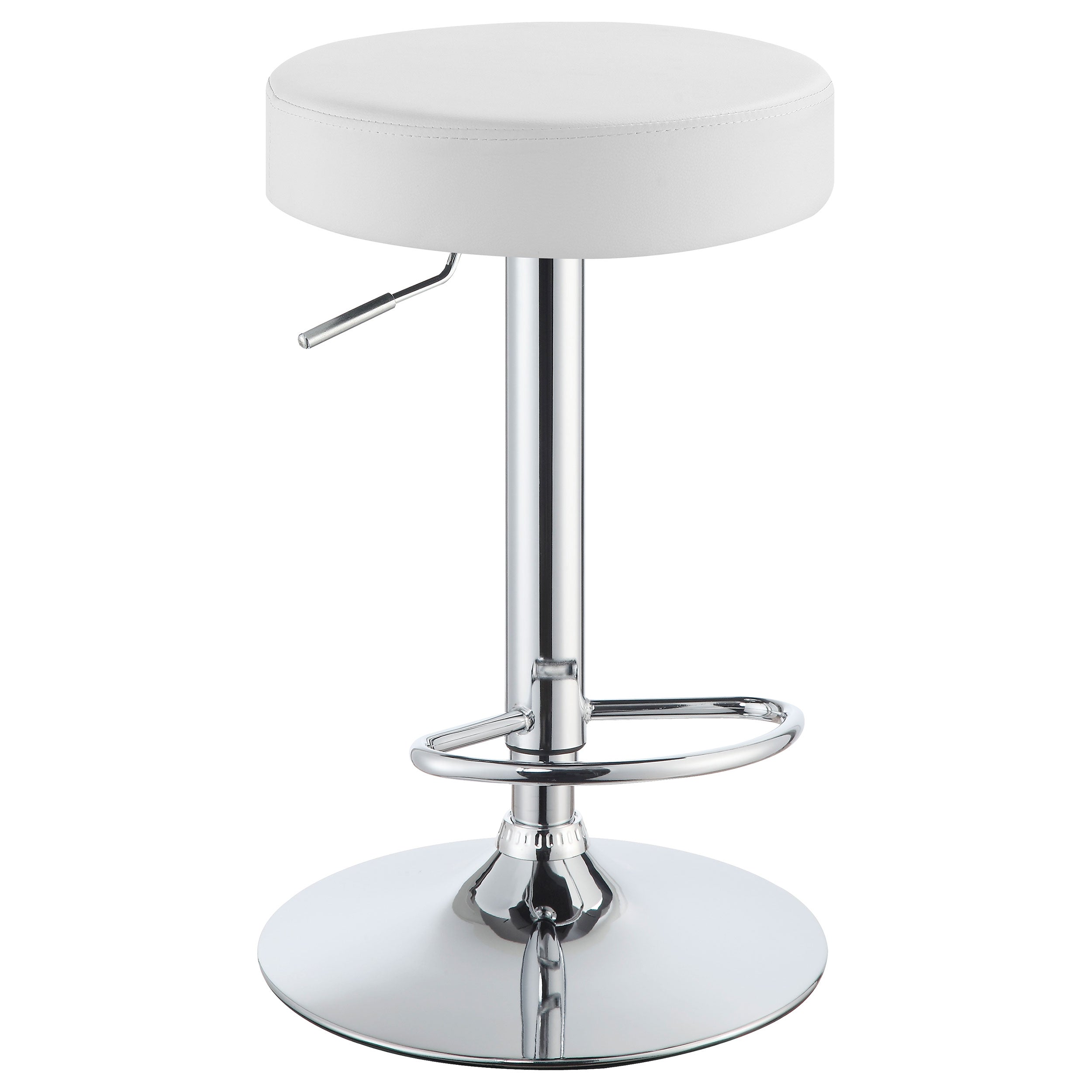 Ramses Adjustable Backless Bar Stool Chrome and White / Black