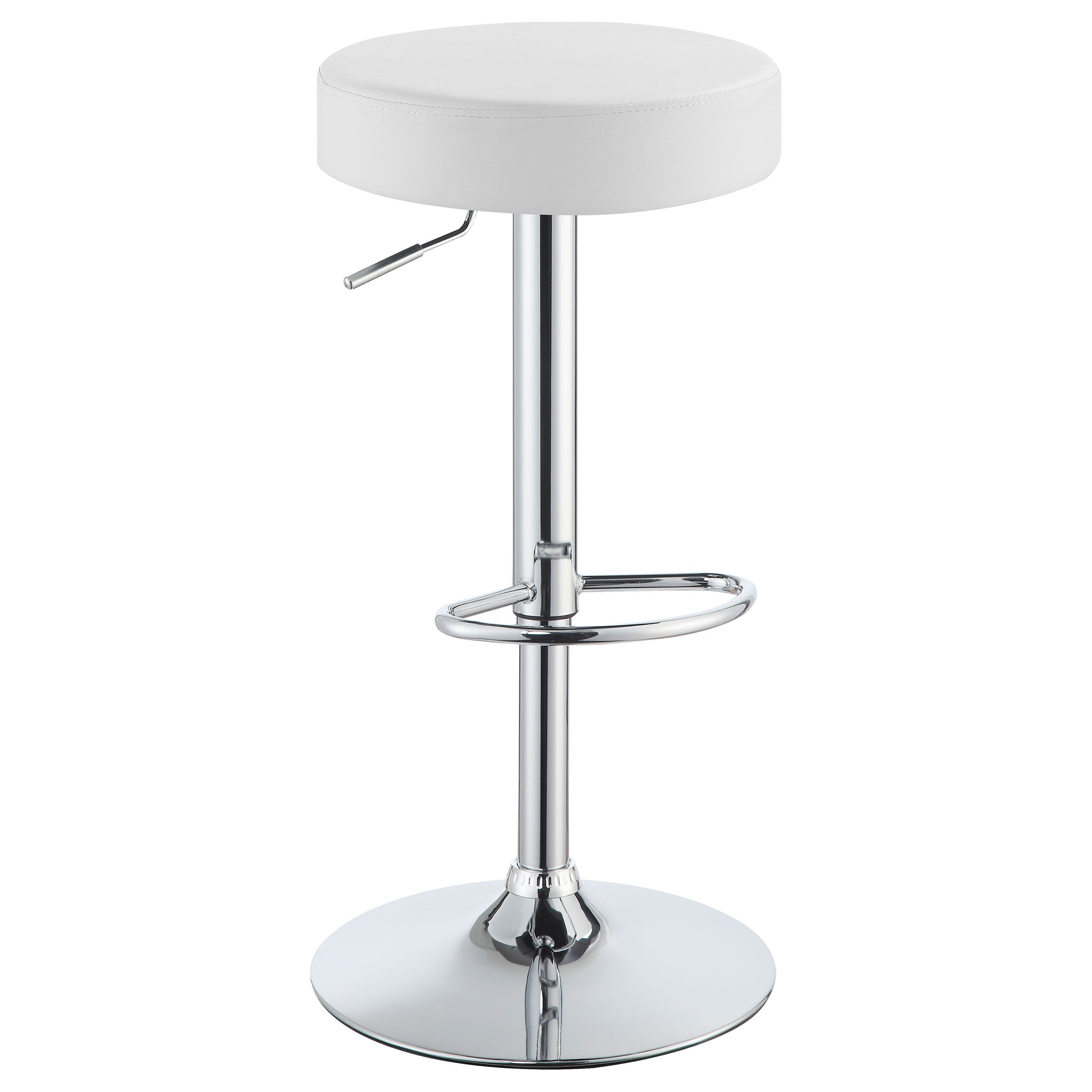 Ramses Adjustable Backless Bar Stool Chrome and White / Black