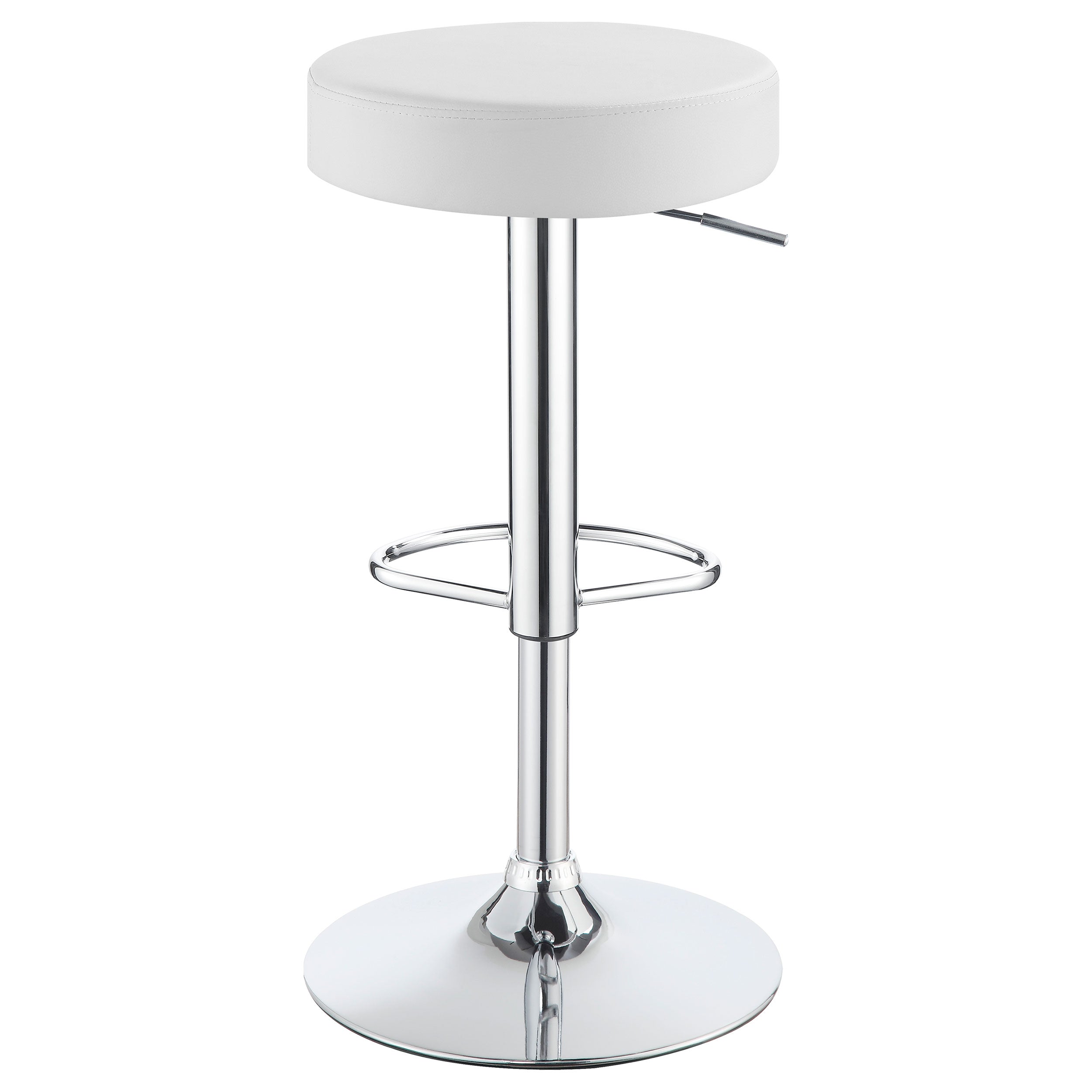 Ramses Adjustable Backless Bar Stool Chrome and White / Black