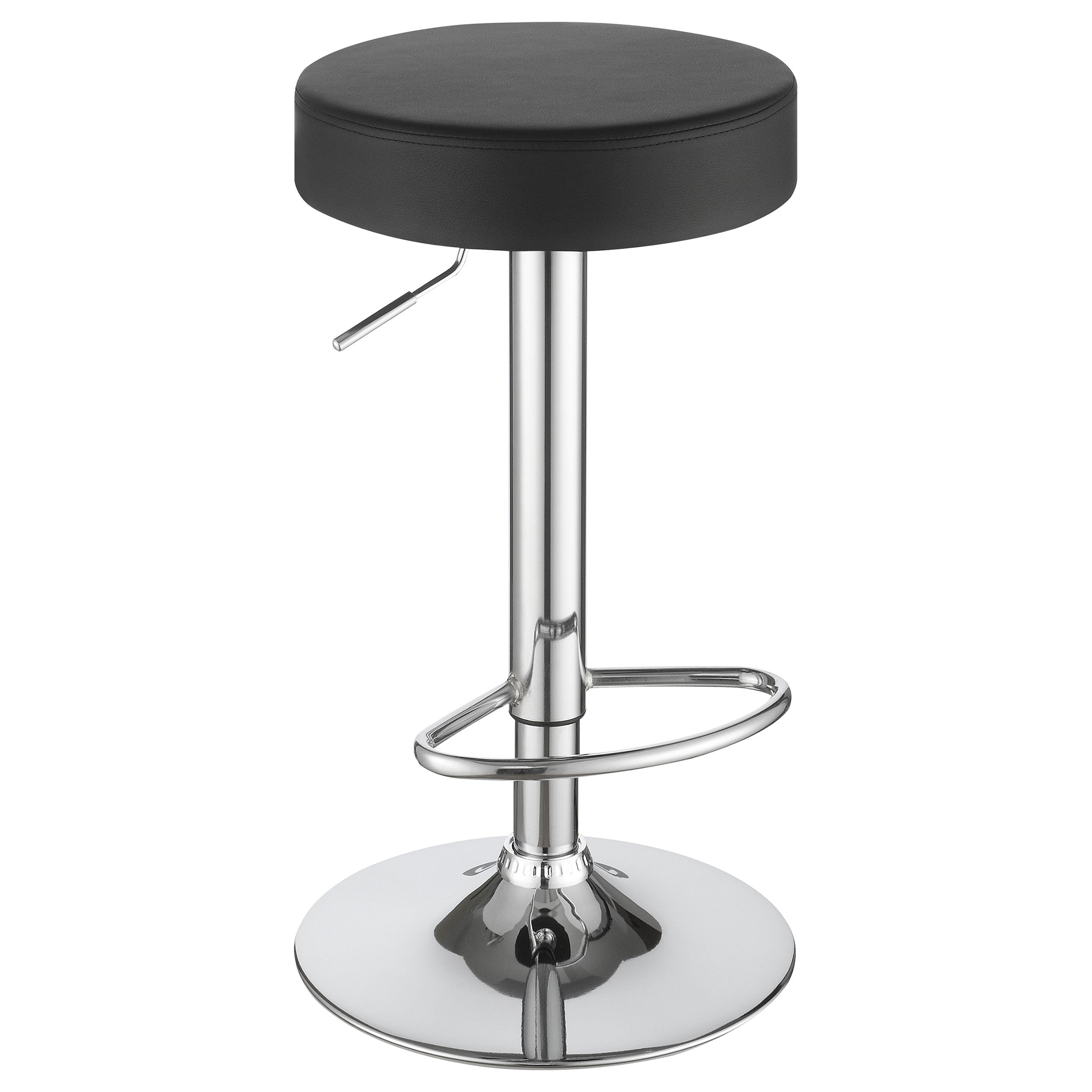 Ramses Adjustable Backless Bar Stool Chrome and White / Black
