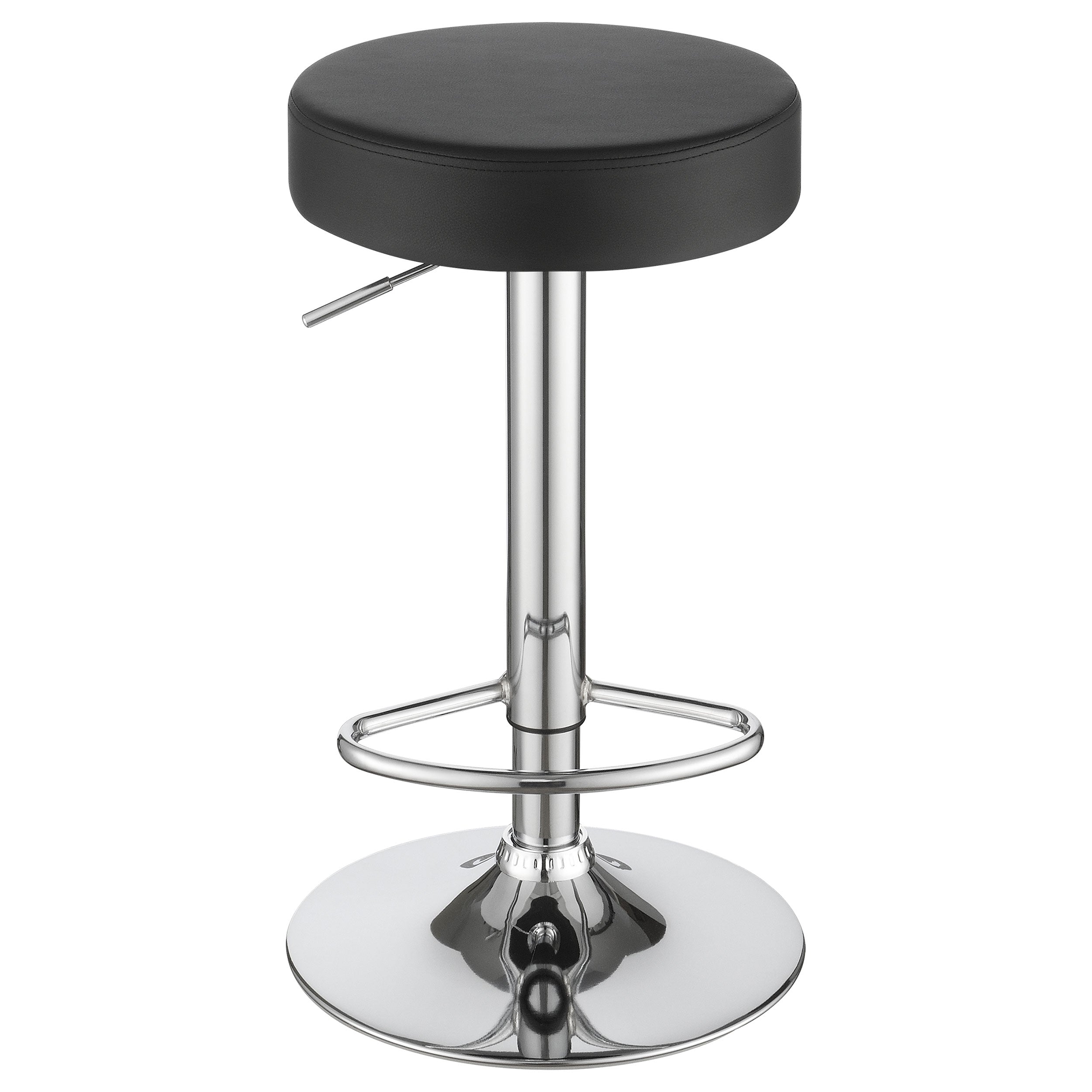 Ramses Adjustable Backless Bar Stool Chrome and White / Black