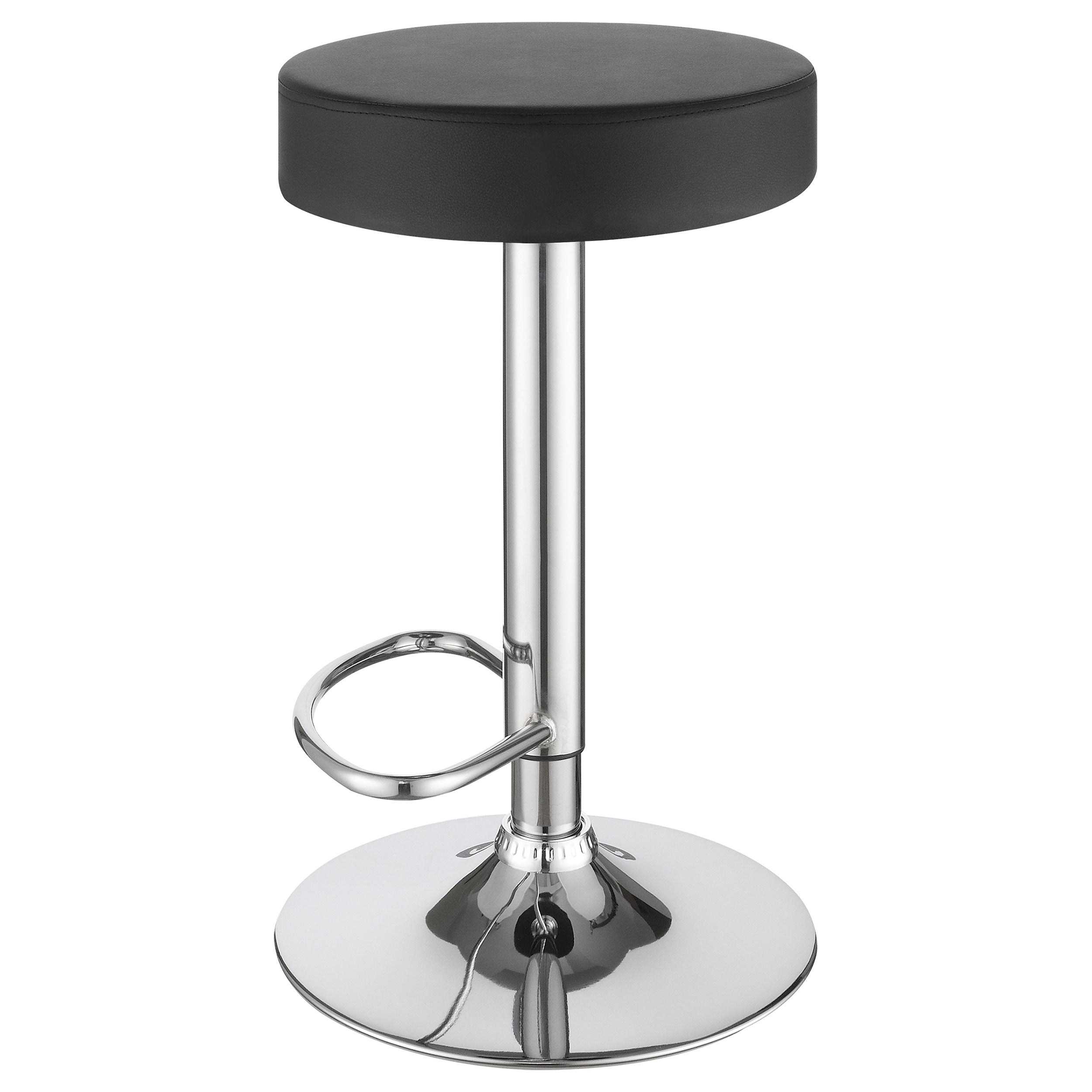 Ramses Adjustable Backless Bar Stool Chrome and White / Black