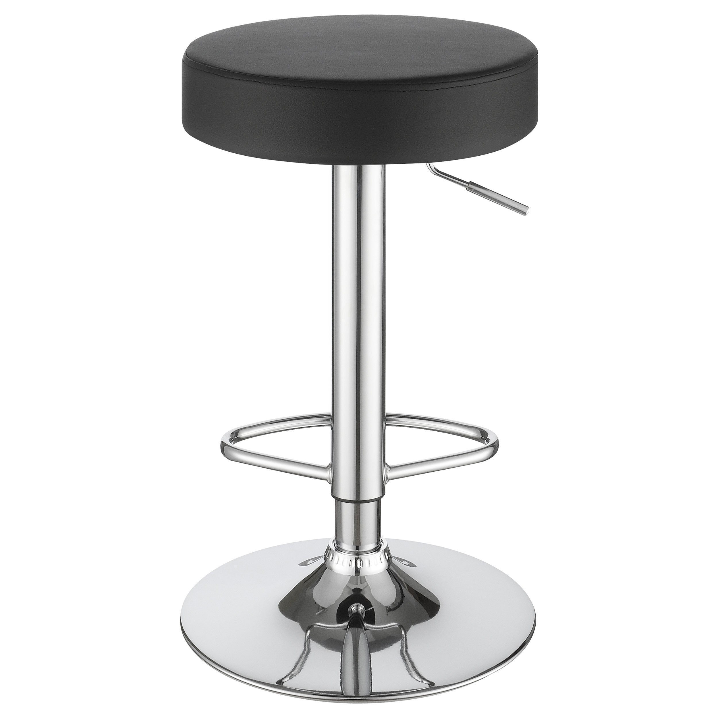 Ramses Adjustable Backless Bar Stool Chrome and White / Black