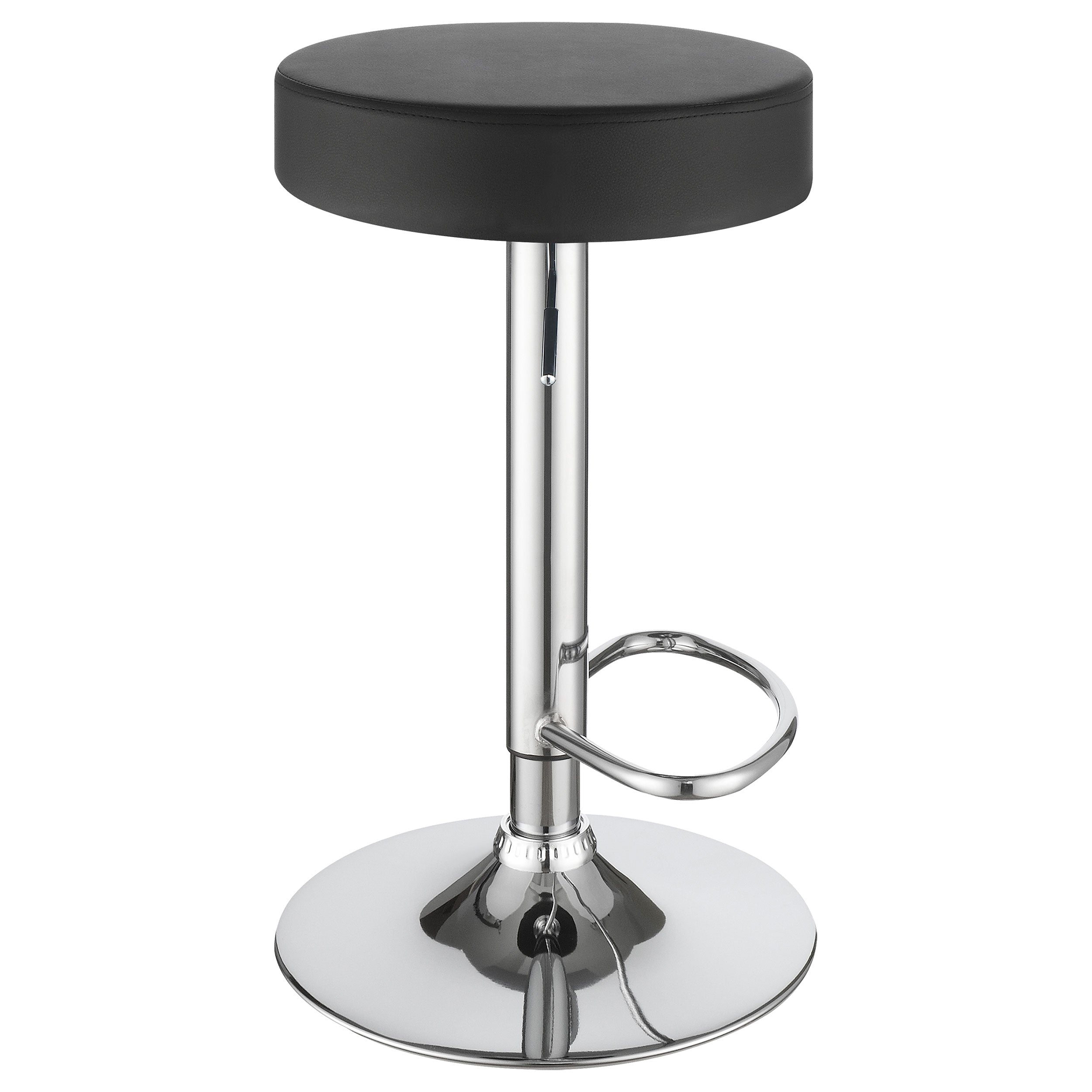 Ramses Adjustable Backless Bar Stool Chrome and White / Black