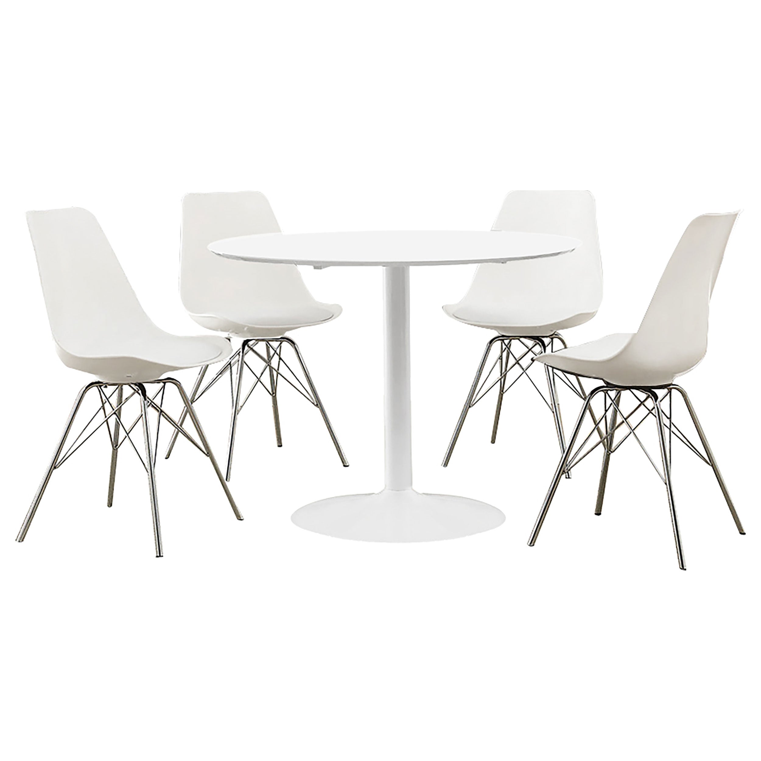 Lowry  Round Dining Table Set White