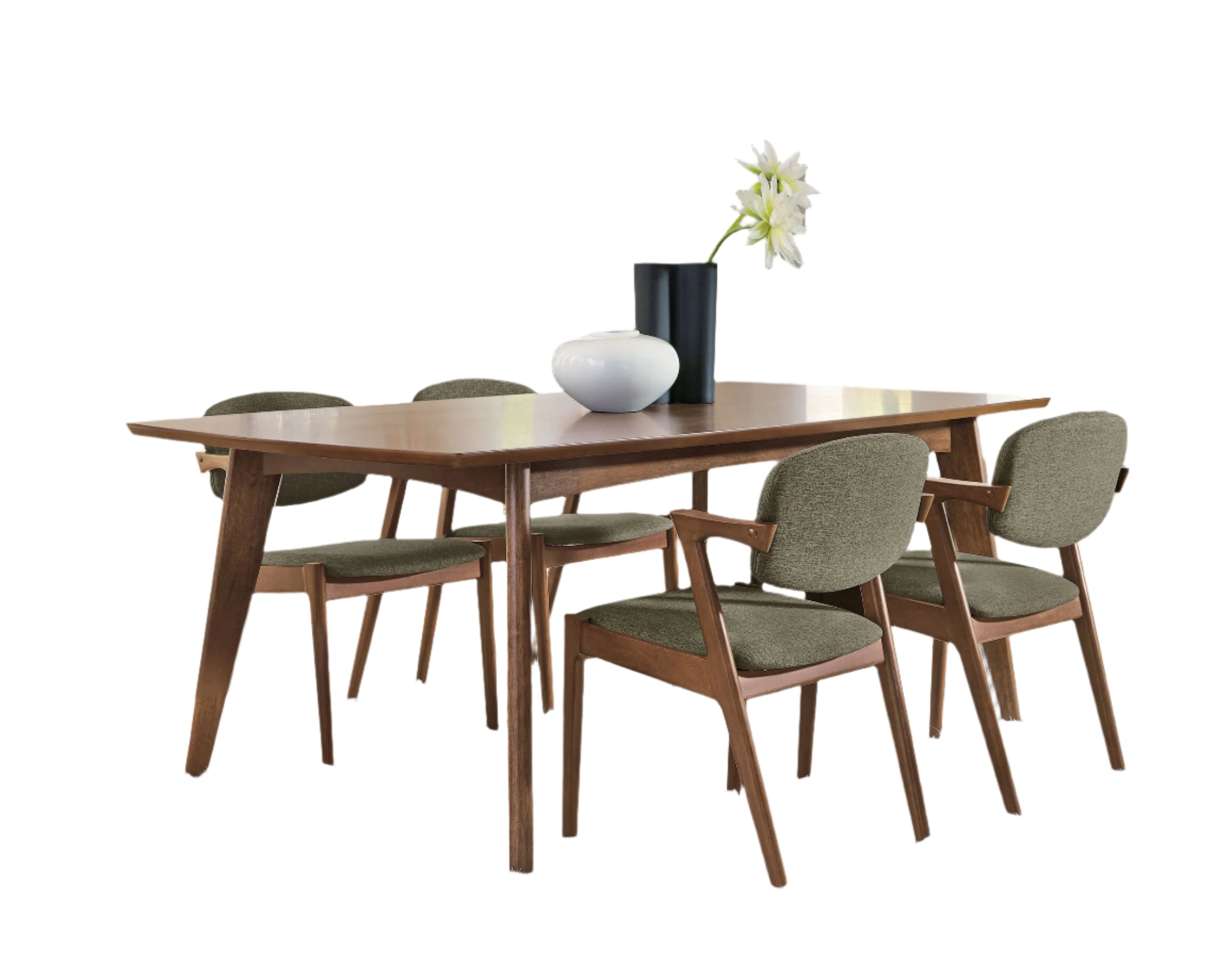 Malone Rectangular Dining Table Set Dark Walnut