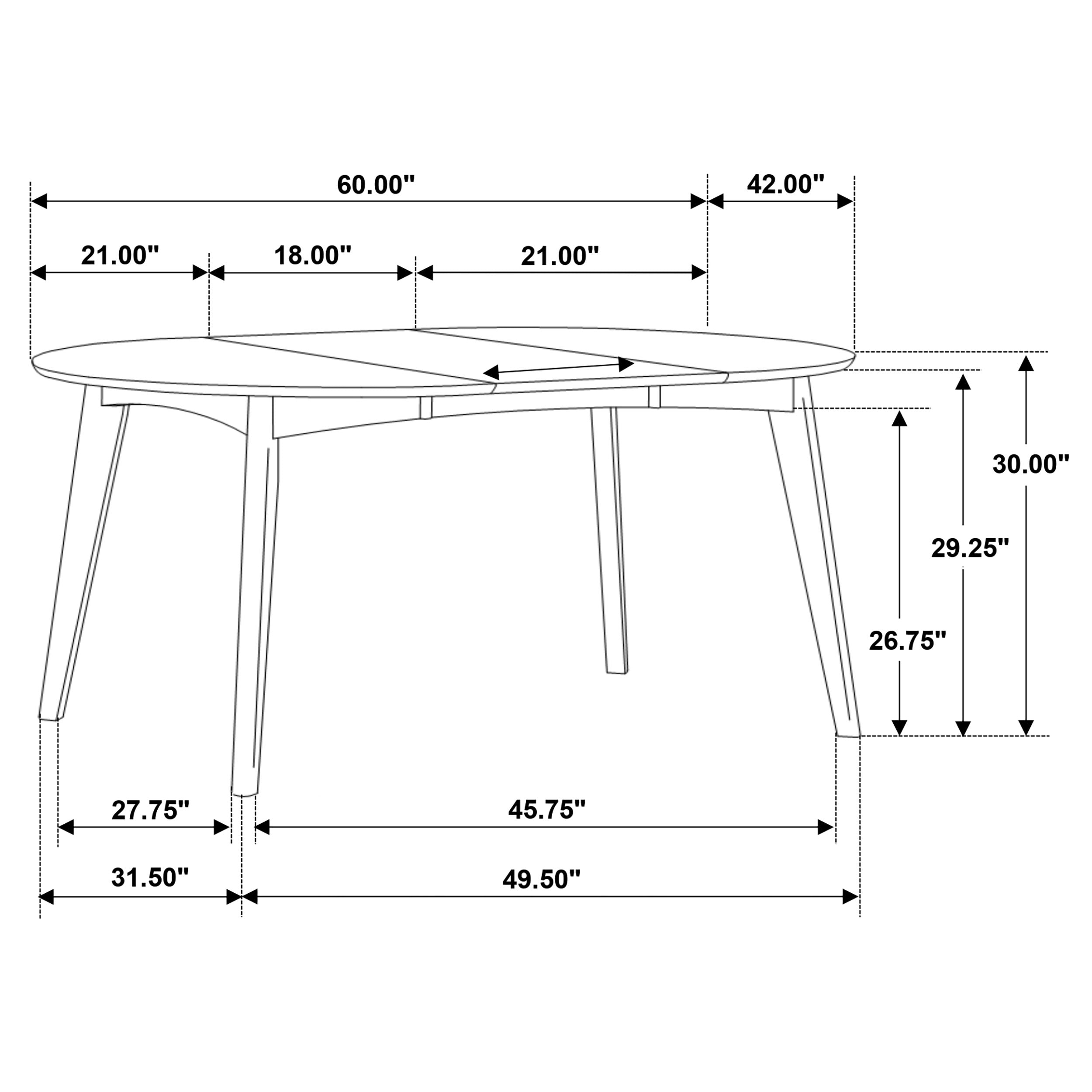 Jedda Oval Dining Table Set Dark Walnut