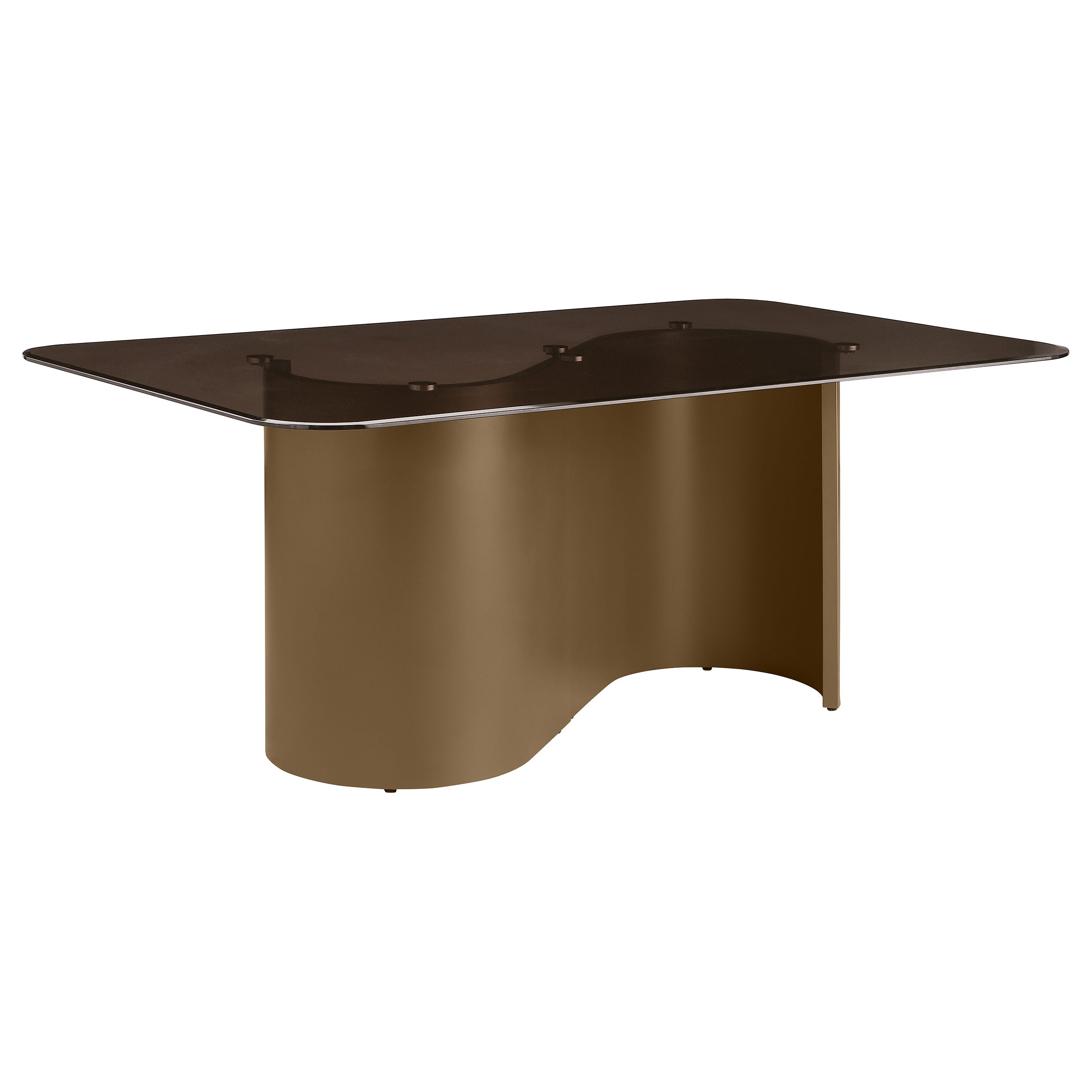Edson Rectangular Glass Top Dining Table Set Bronze