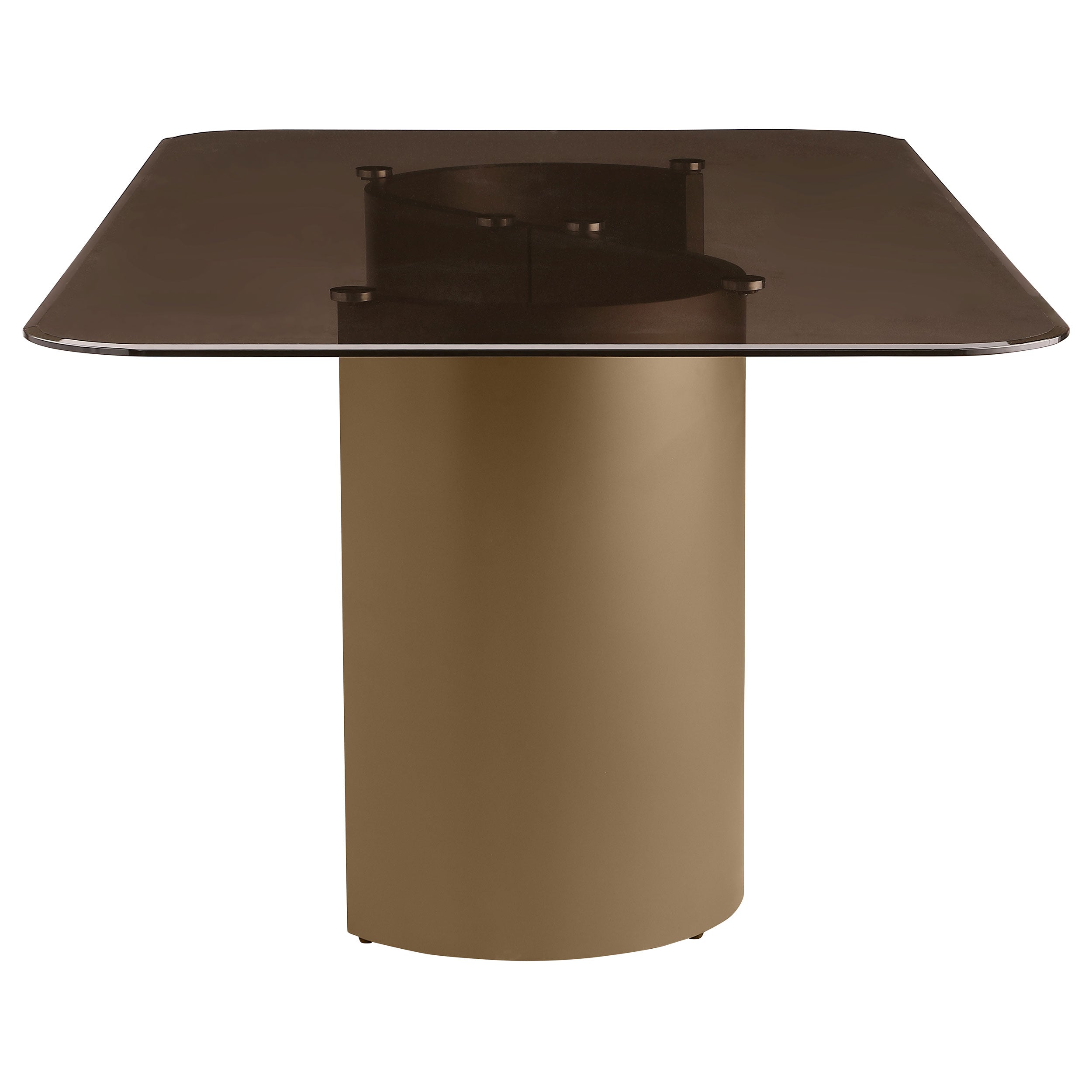 Edson Rectangular Glass Top Dining Table Set Bronze