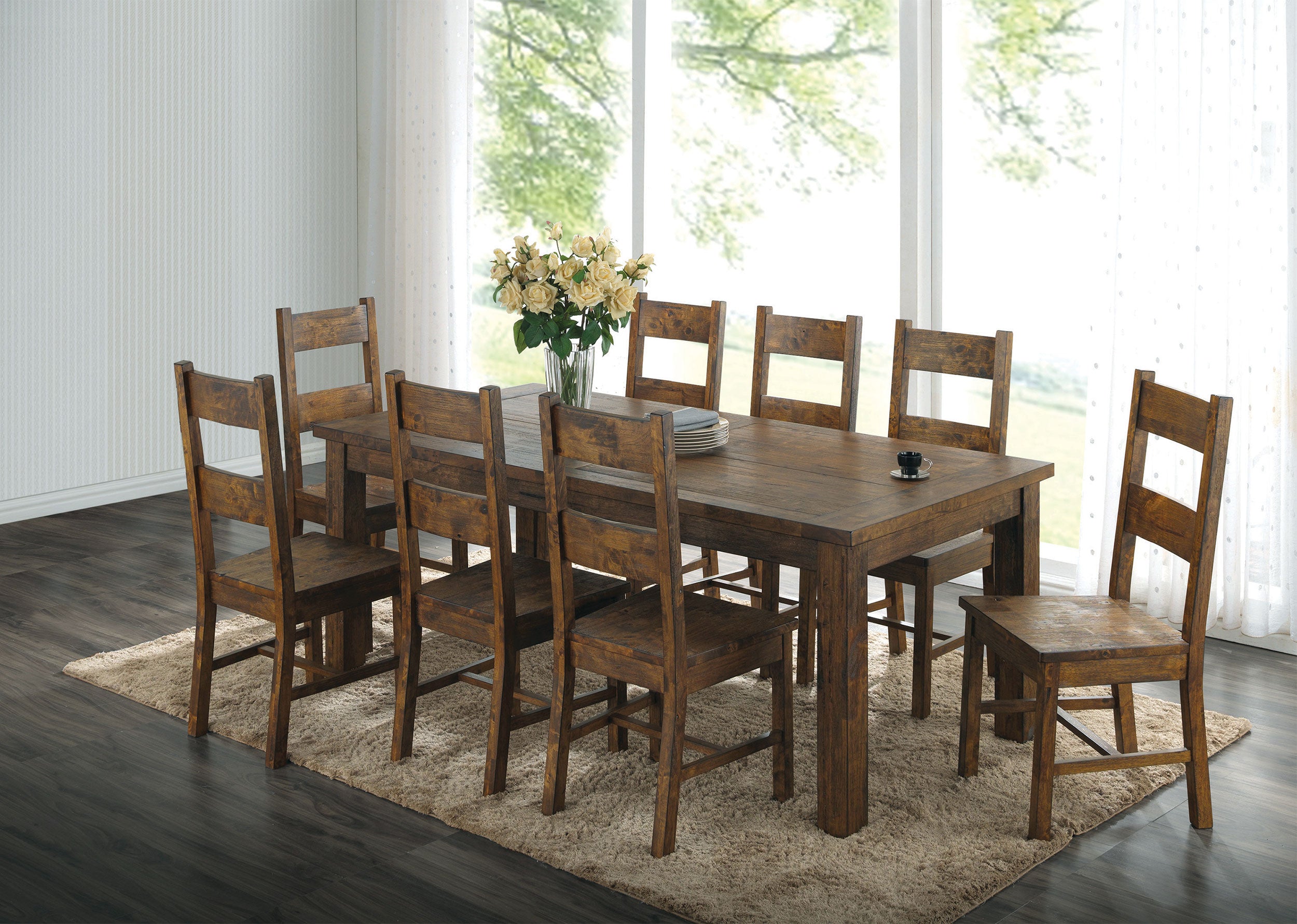 Coleman 84-inch Counter Height Dining Table Golden Brown