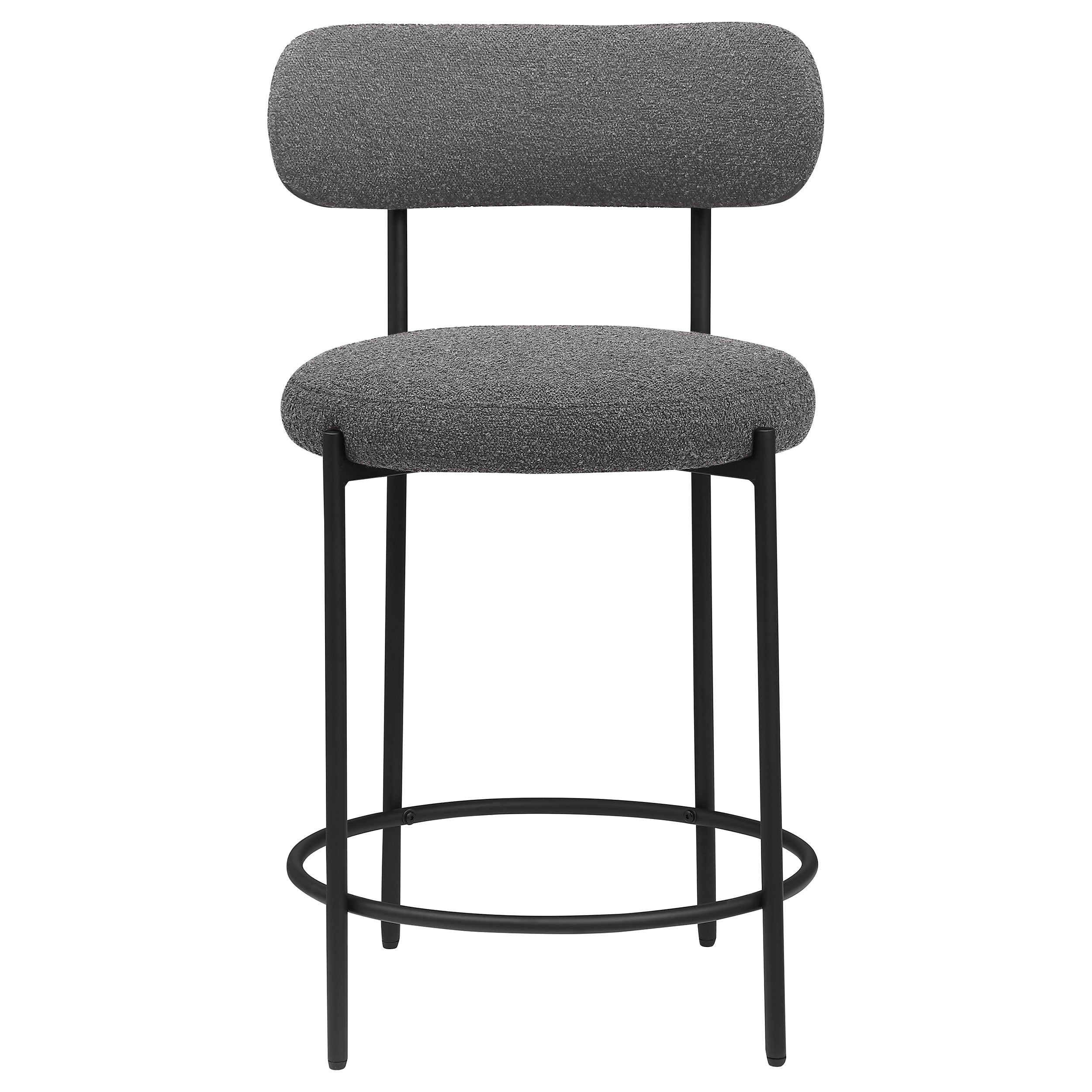 Viola Boucle Upholstered Bar Chair Grey (Set of 2)
