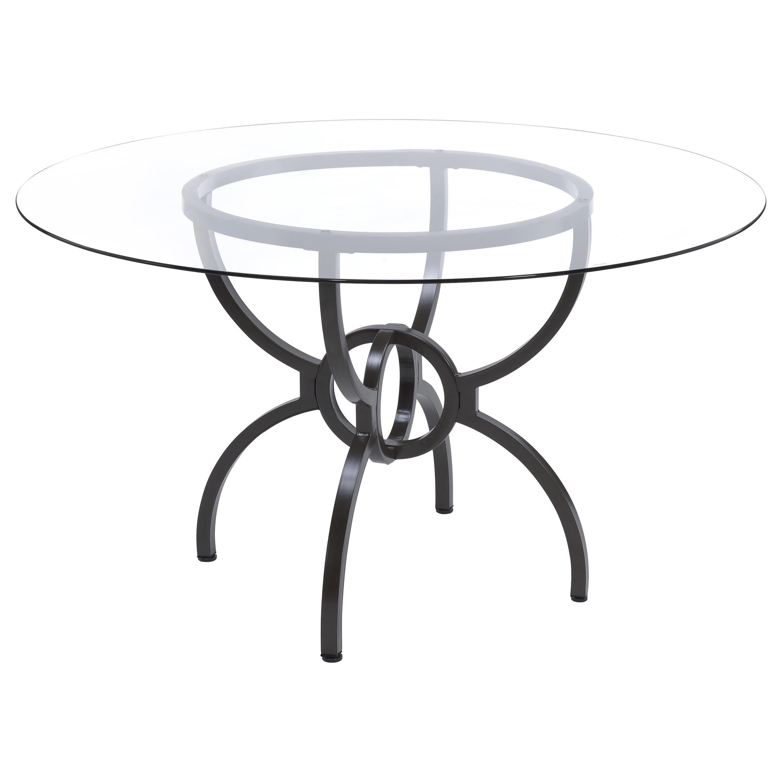 Aviano Round Glass Top Dining Table Set Gunmetal