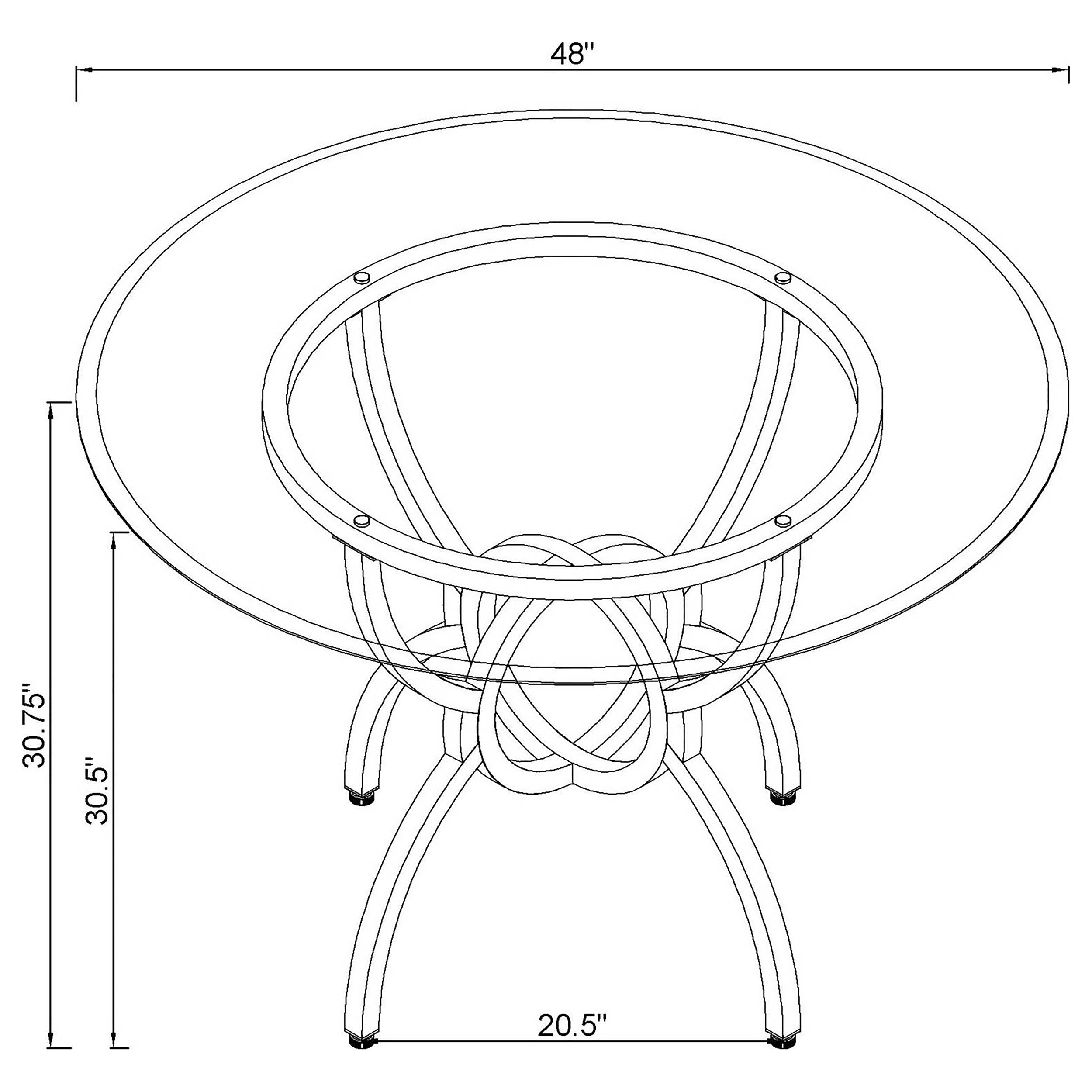 Aviano Round Glass Top Dining Table Set Gunmetal