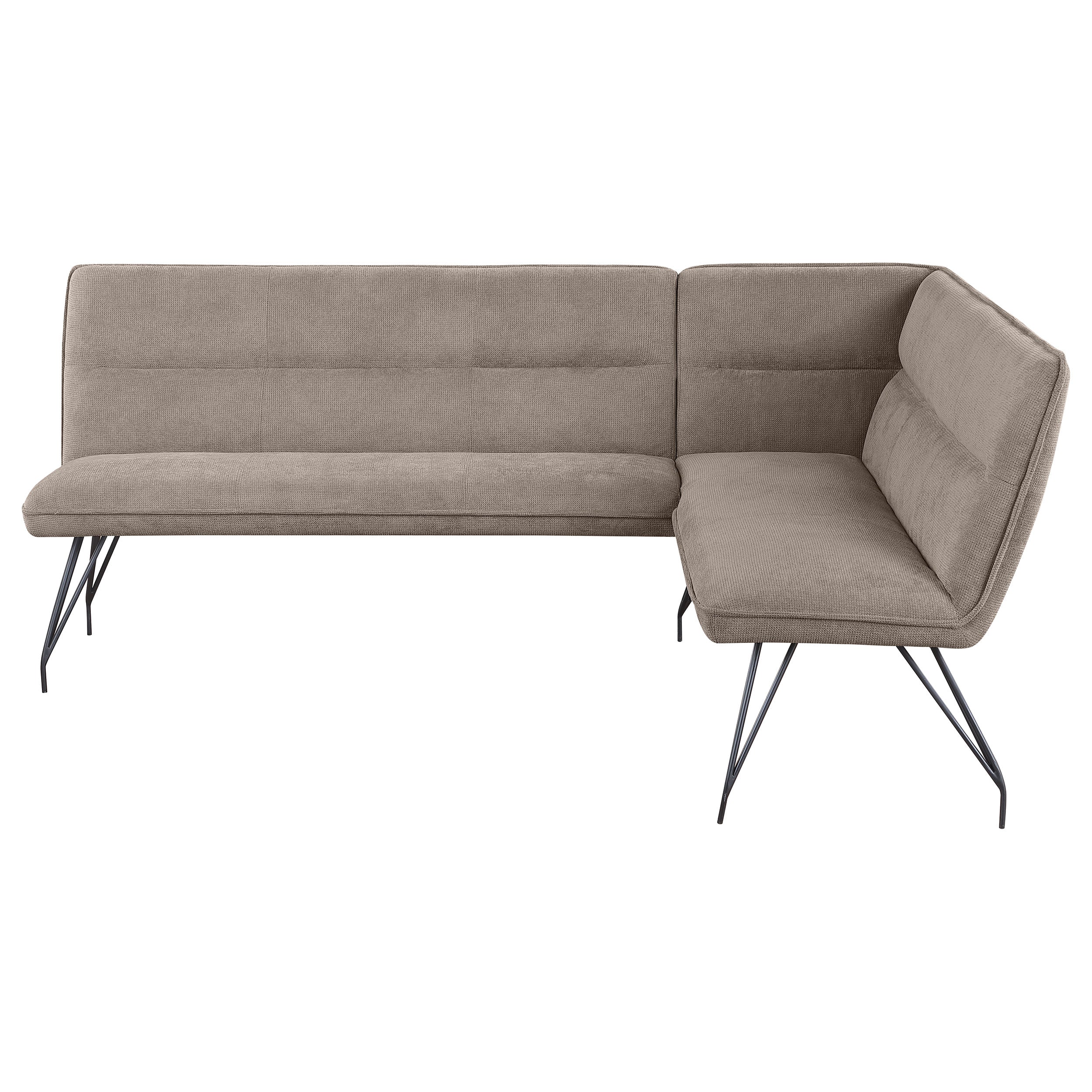 Dodson Fabric Upholstered L-Shaped Nook Dining Bench Grey
