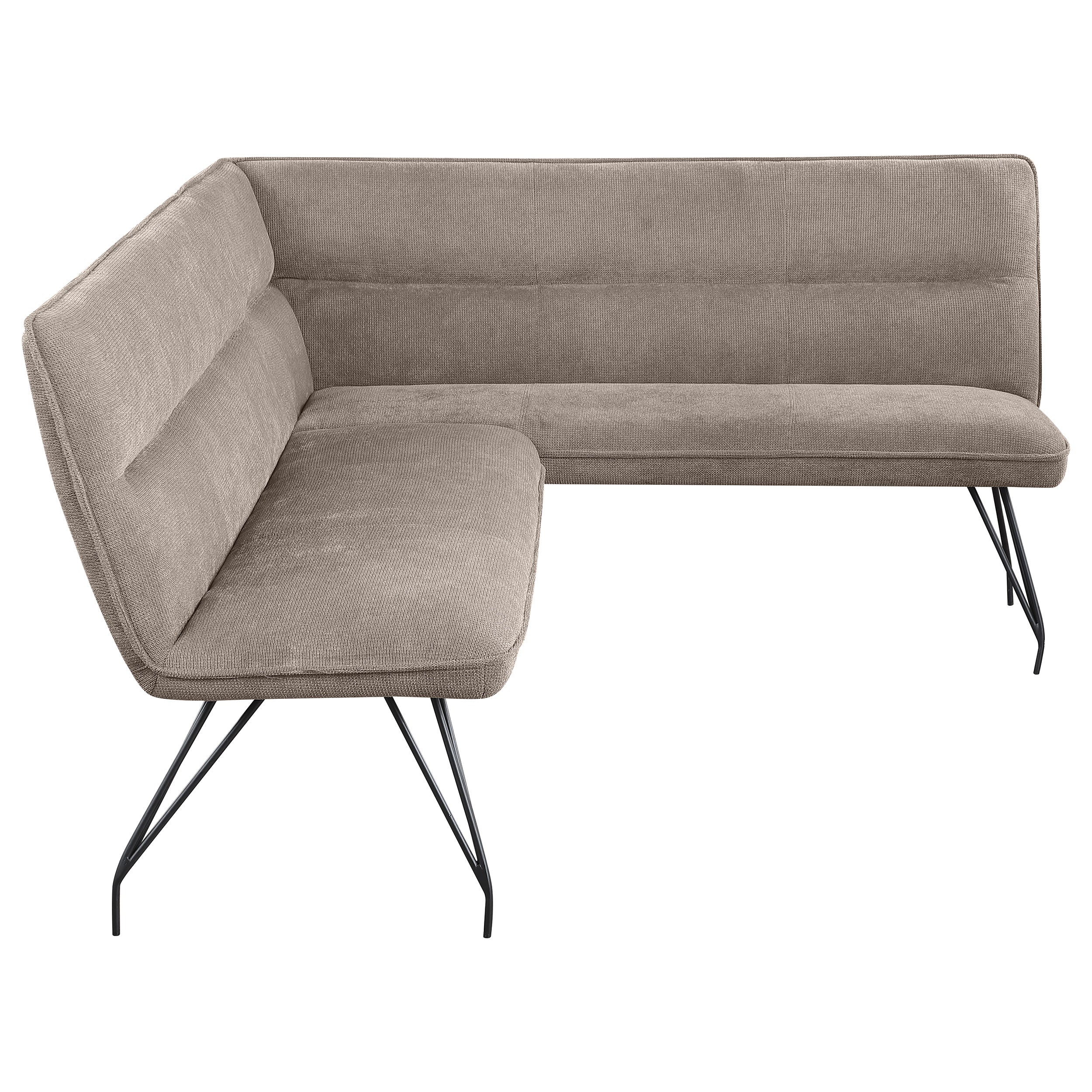 Dodson Fabric Upholstered L-Shaped Nook Dining Bench Grey