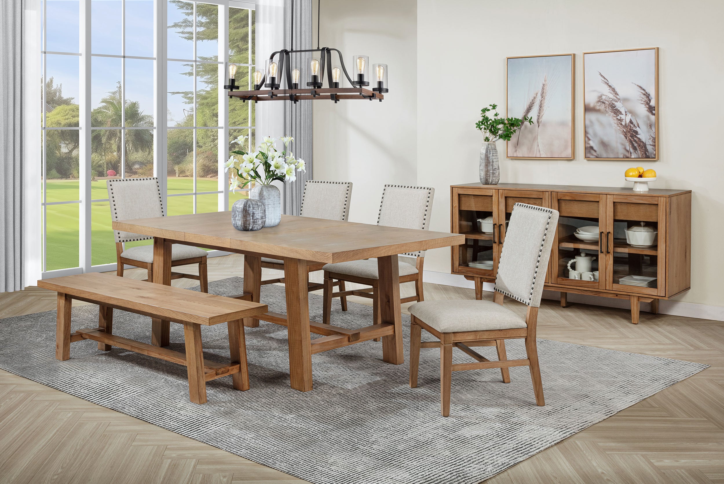 Middleton Extension Leaf Dining Set Brown and Black