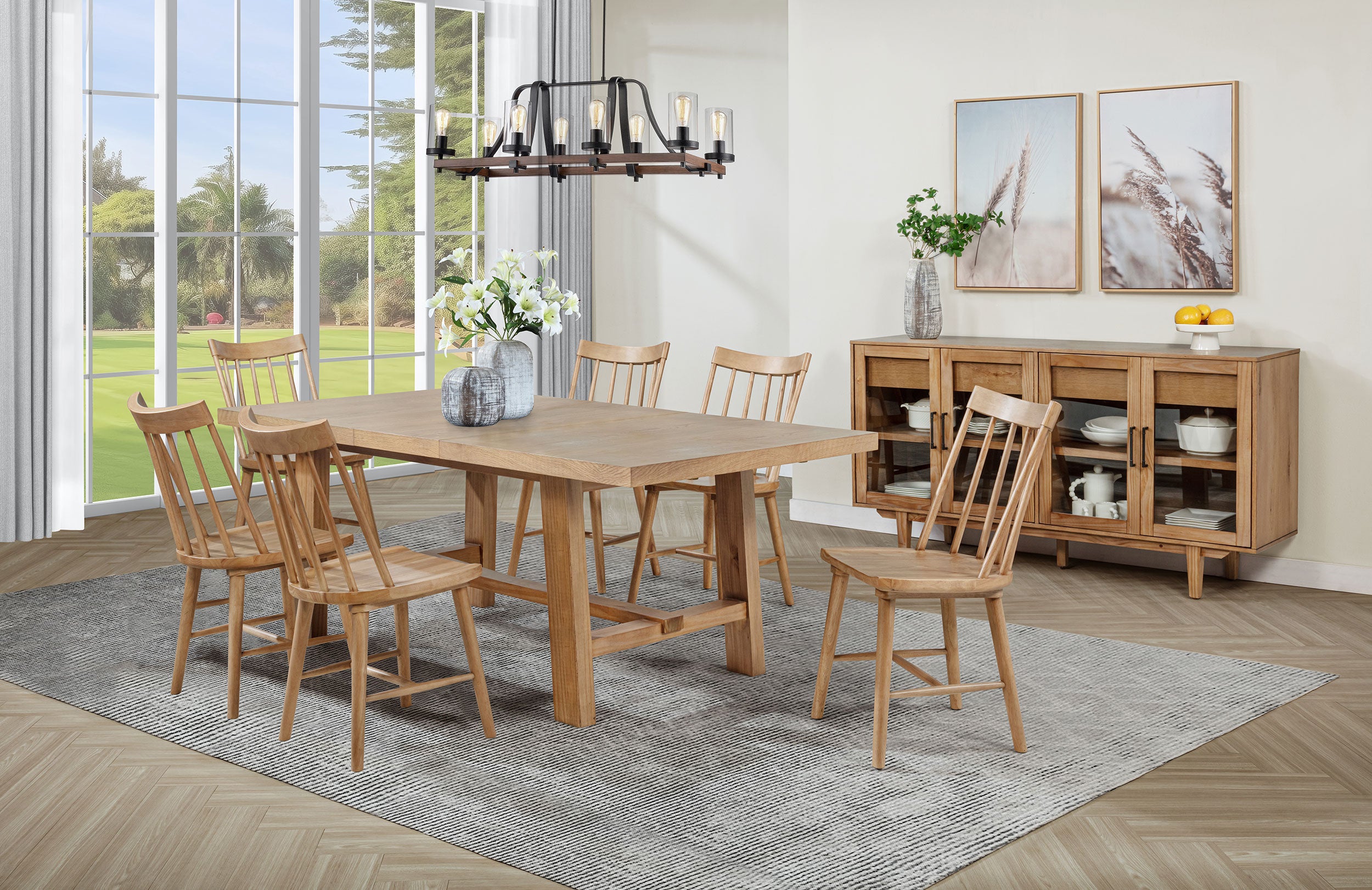 Middleton Extension Leaf Dining Set Brown and Black