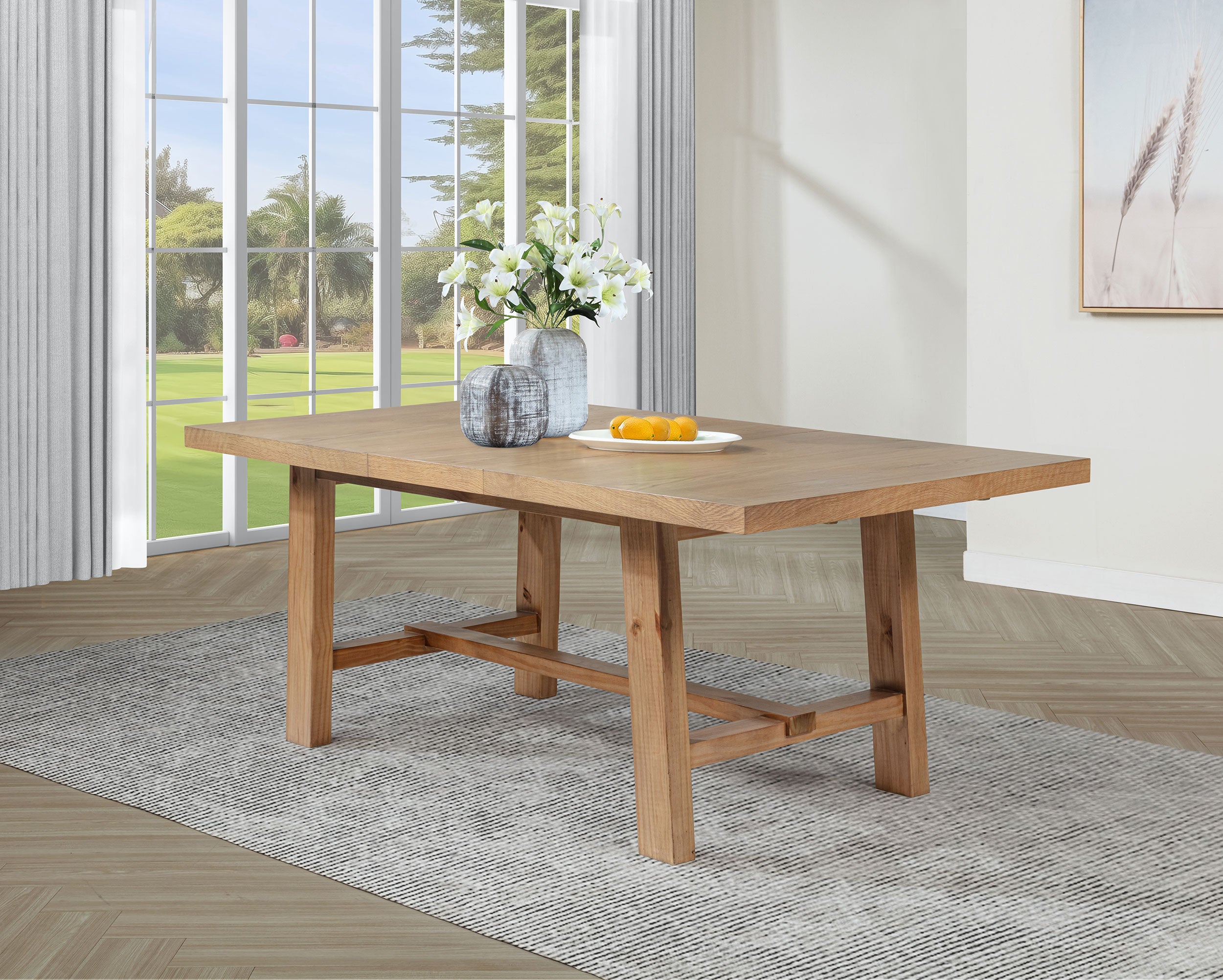 Middleton 106-inch Extension Leaf Dining Table Natural Brown