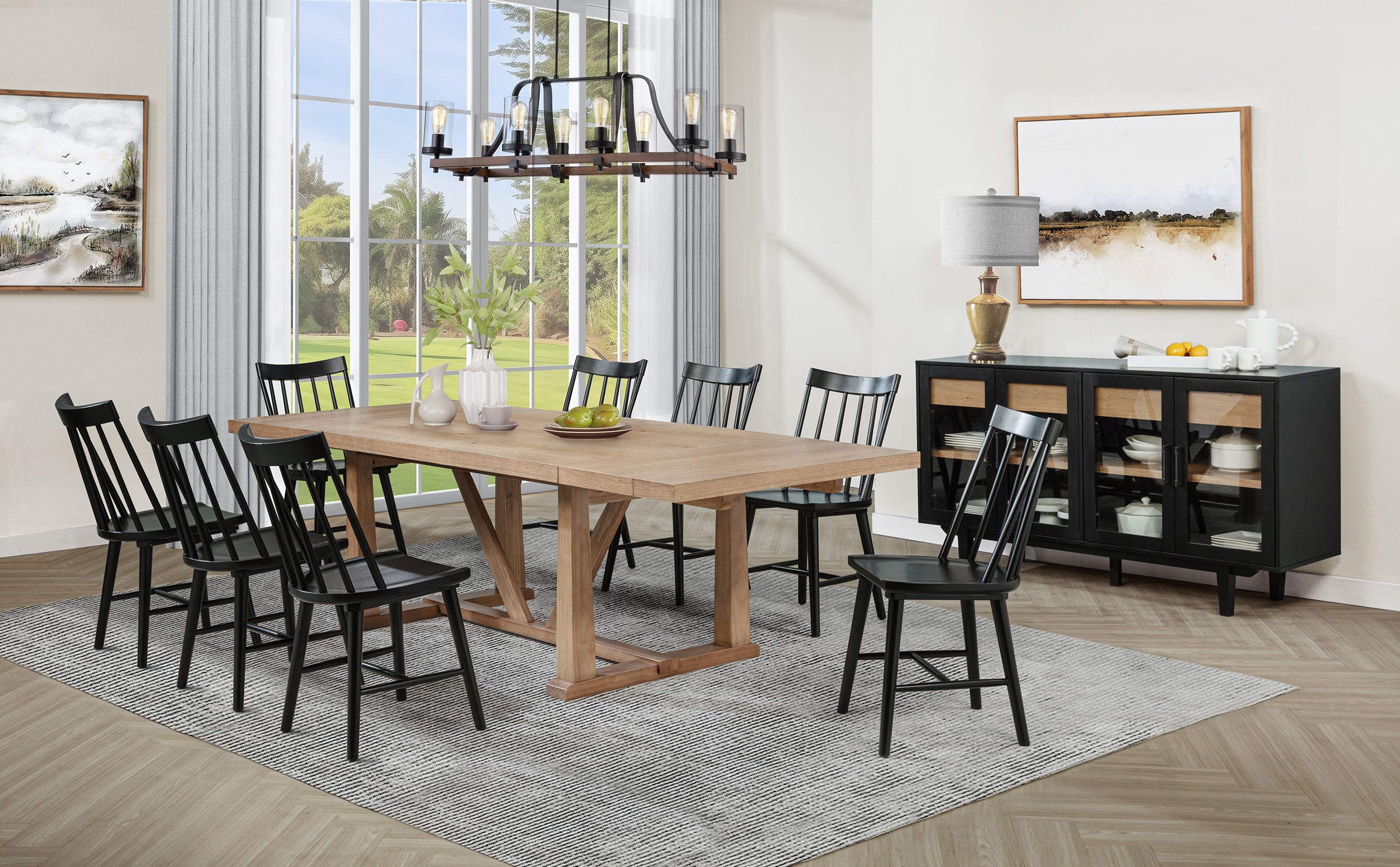 Middleton Extension Leaf Dining Set Brown and Black