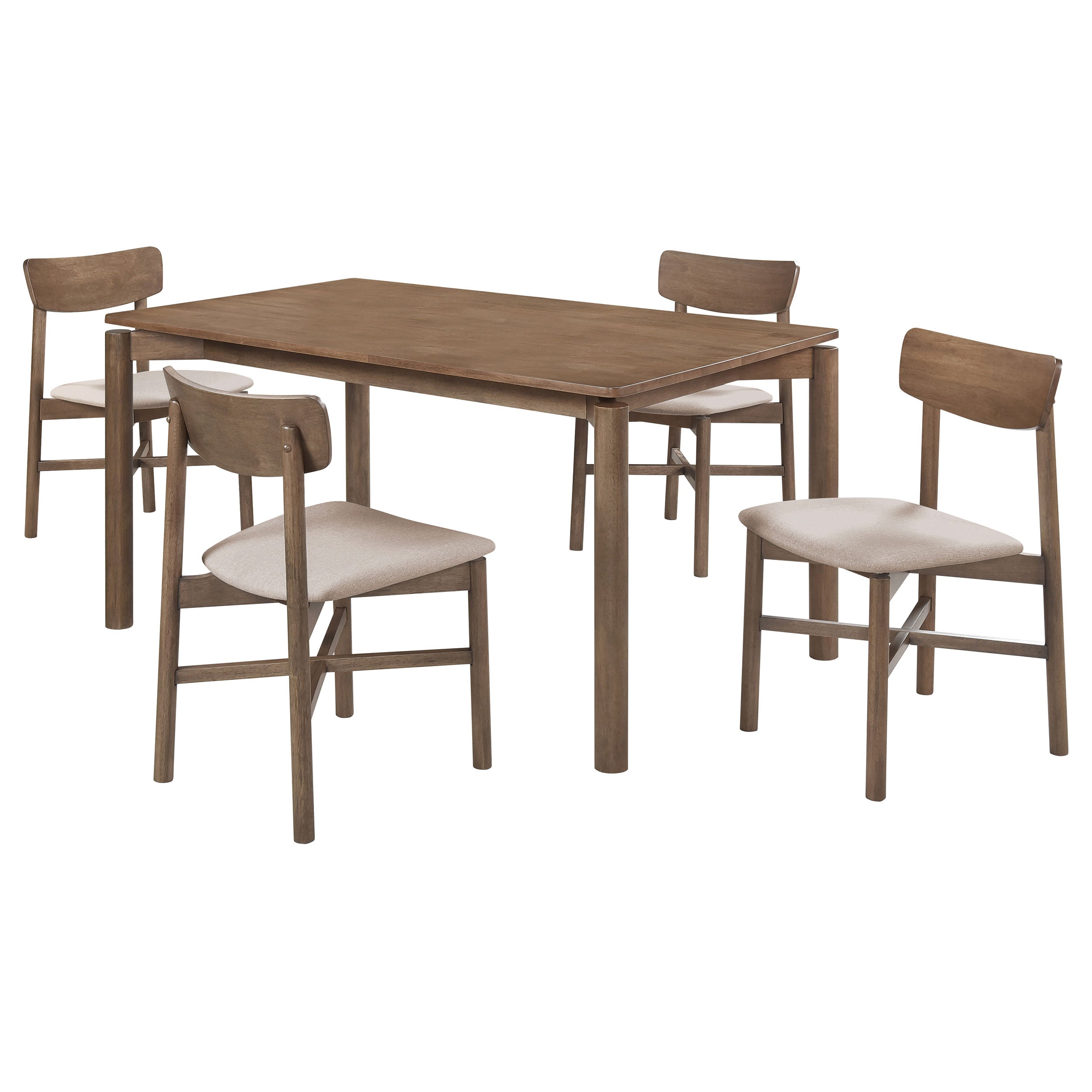 Parkridge 59-inch Wood Dining Set Natural Walnut