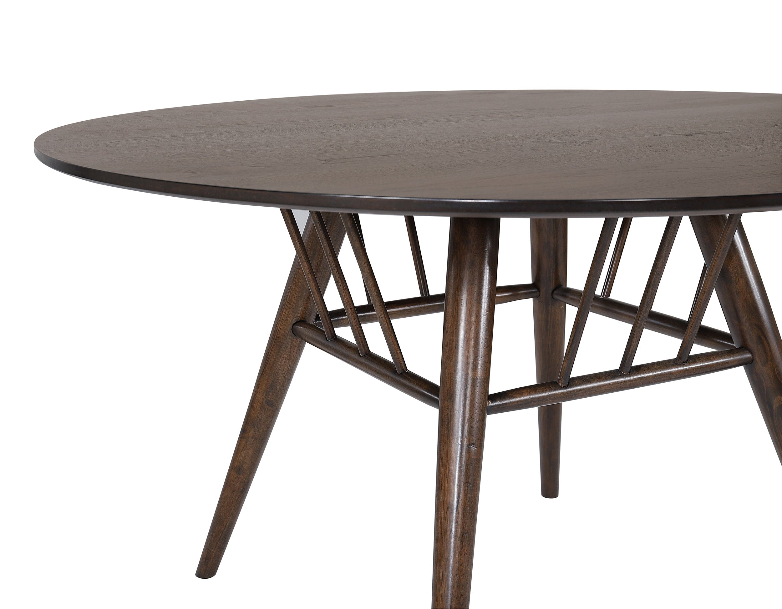 Everton Round 53-inch Dining Table Set Dark Walnut