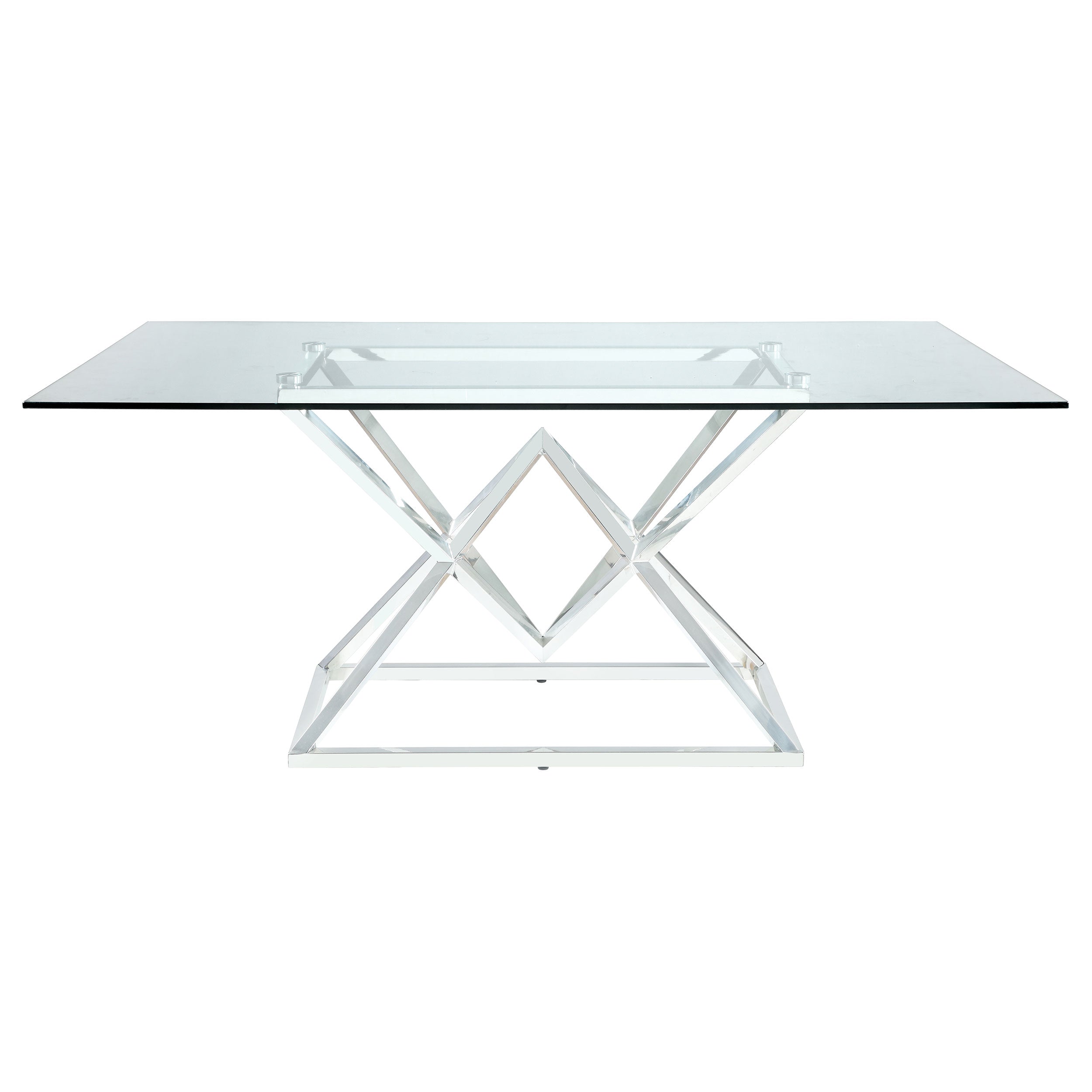 Beaufort Rectangular Dining Set Chrome and Grey