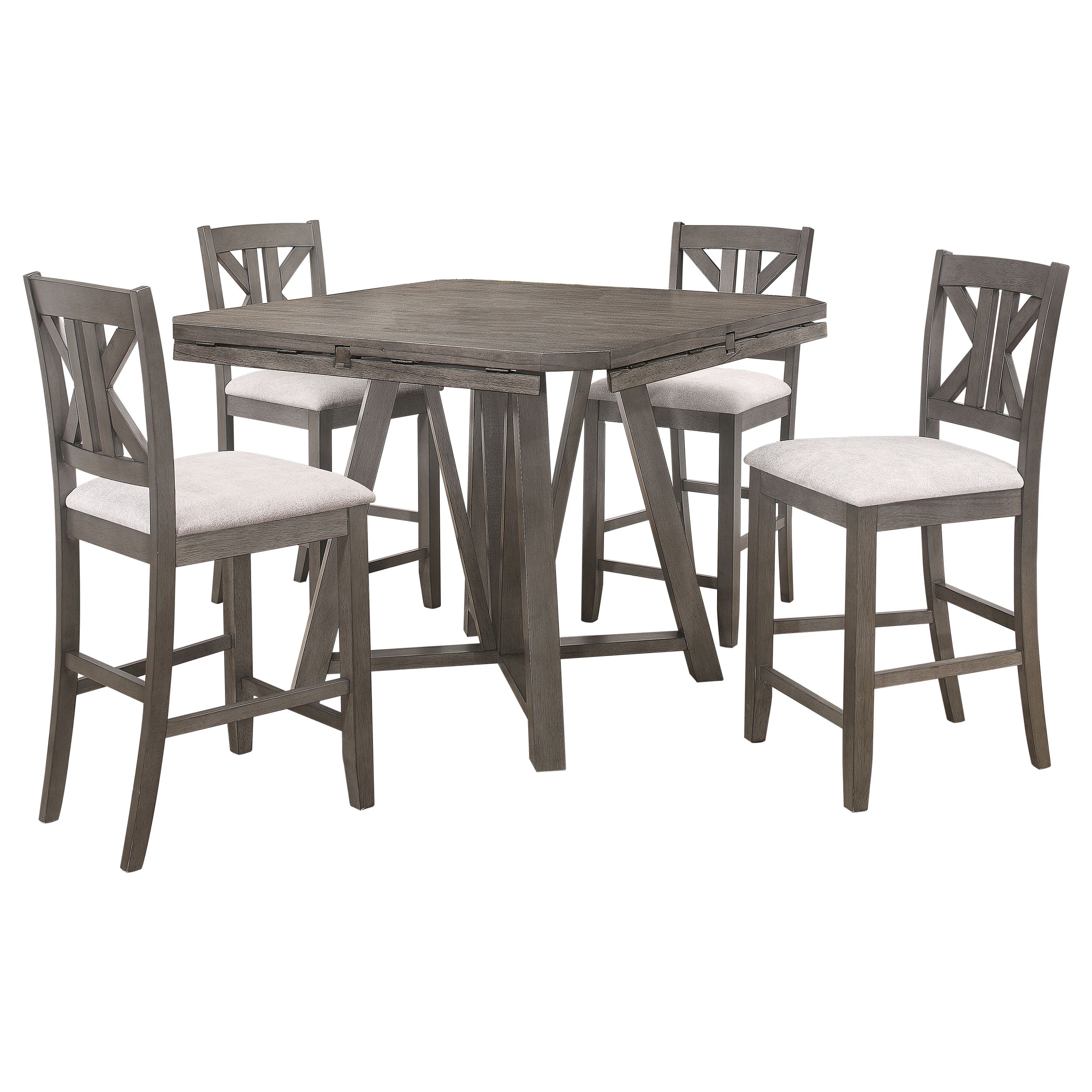 Athens Drop Leaf Counter Height Dining Set Barn Grey