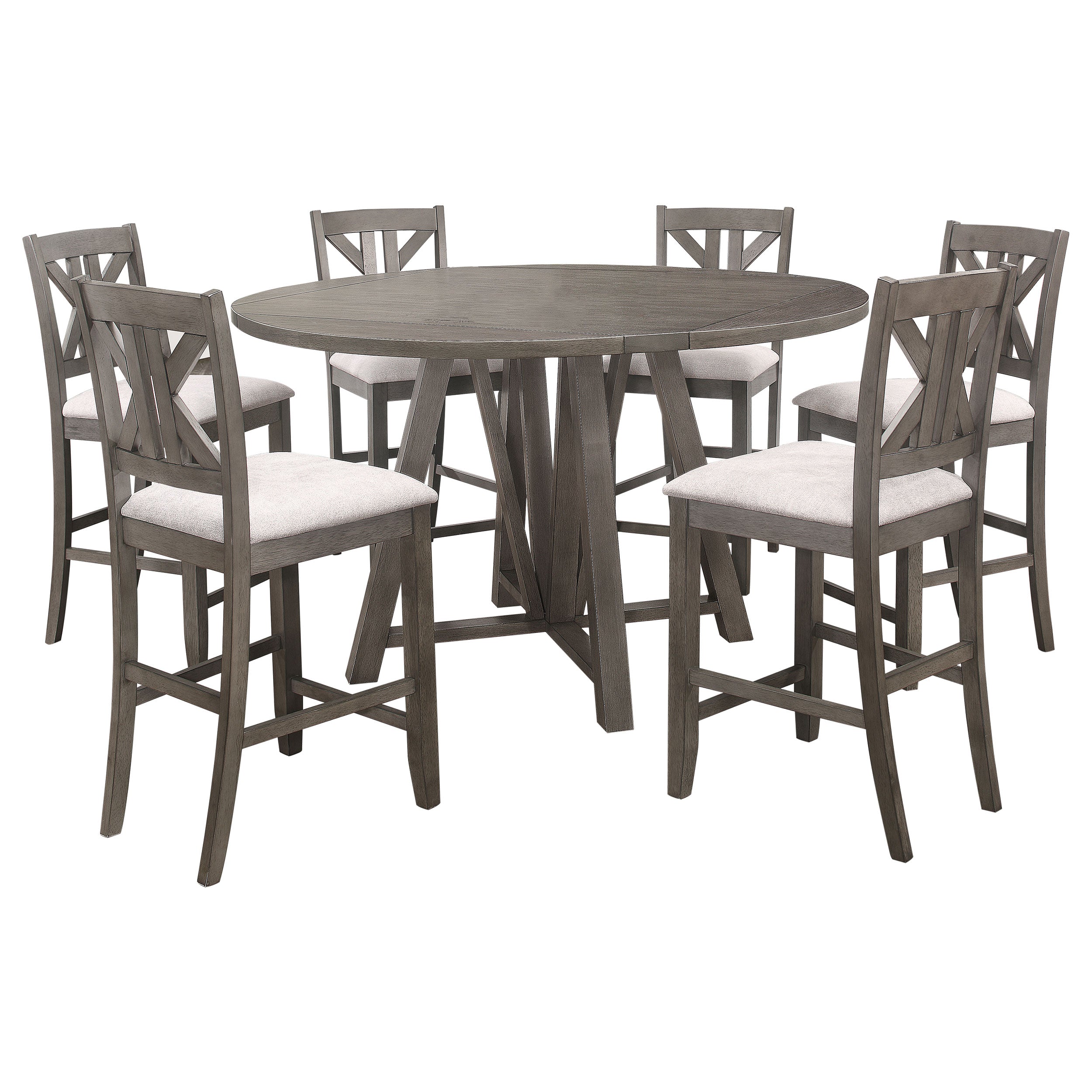 Athens Drop Leaf Counter Height Dining Set Barn Grey