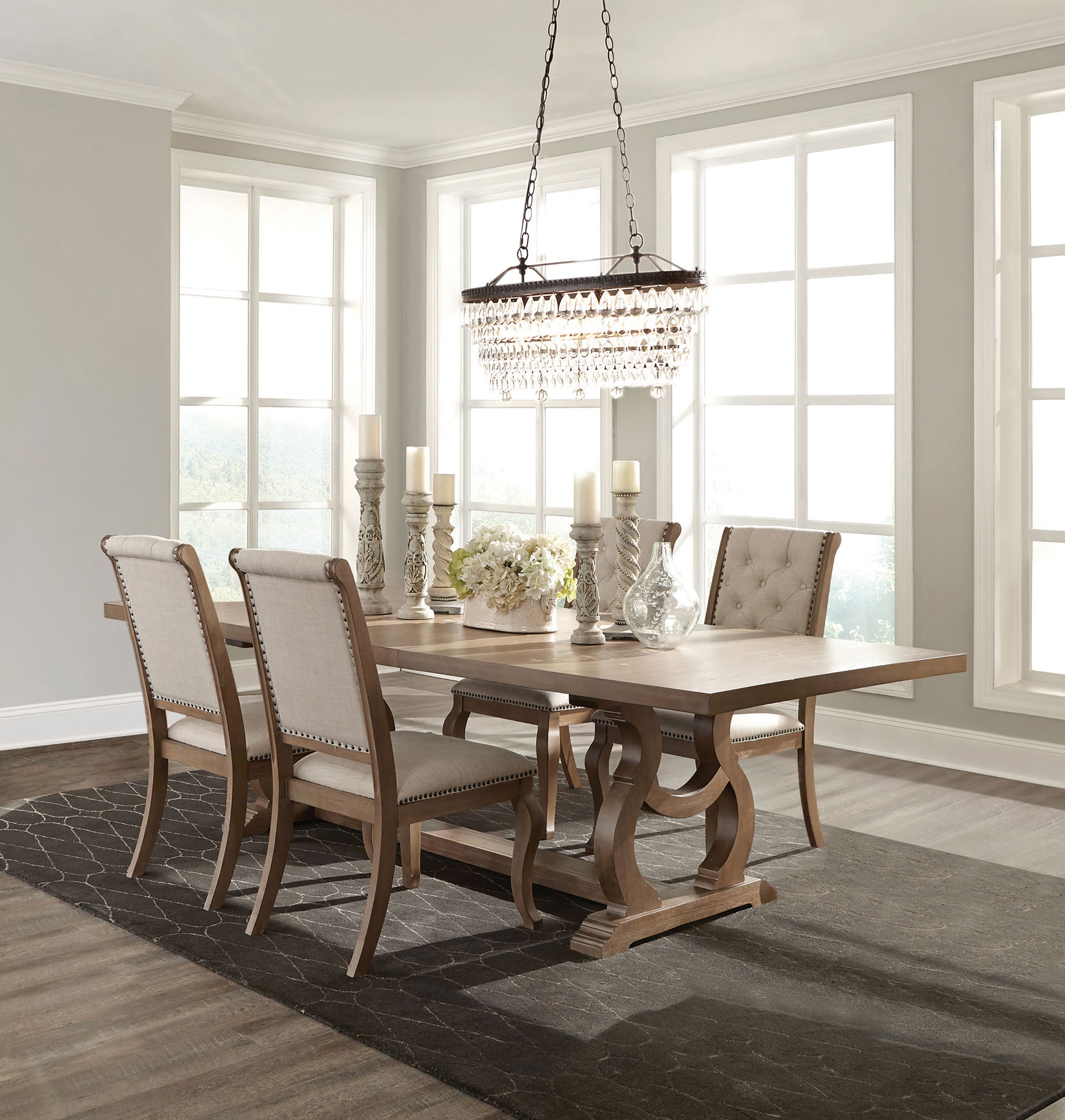 Brockway Extension Leaf Dining Set Antique Java