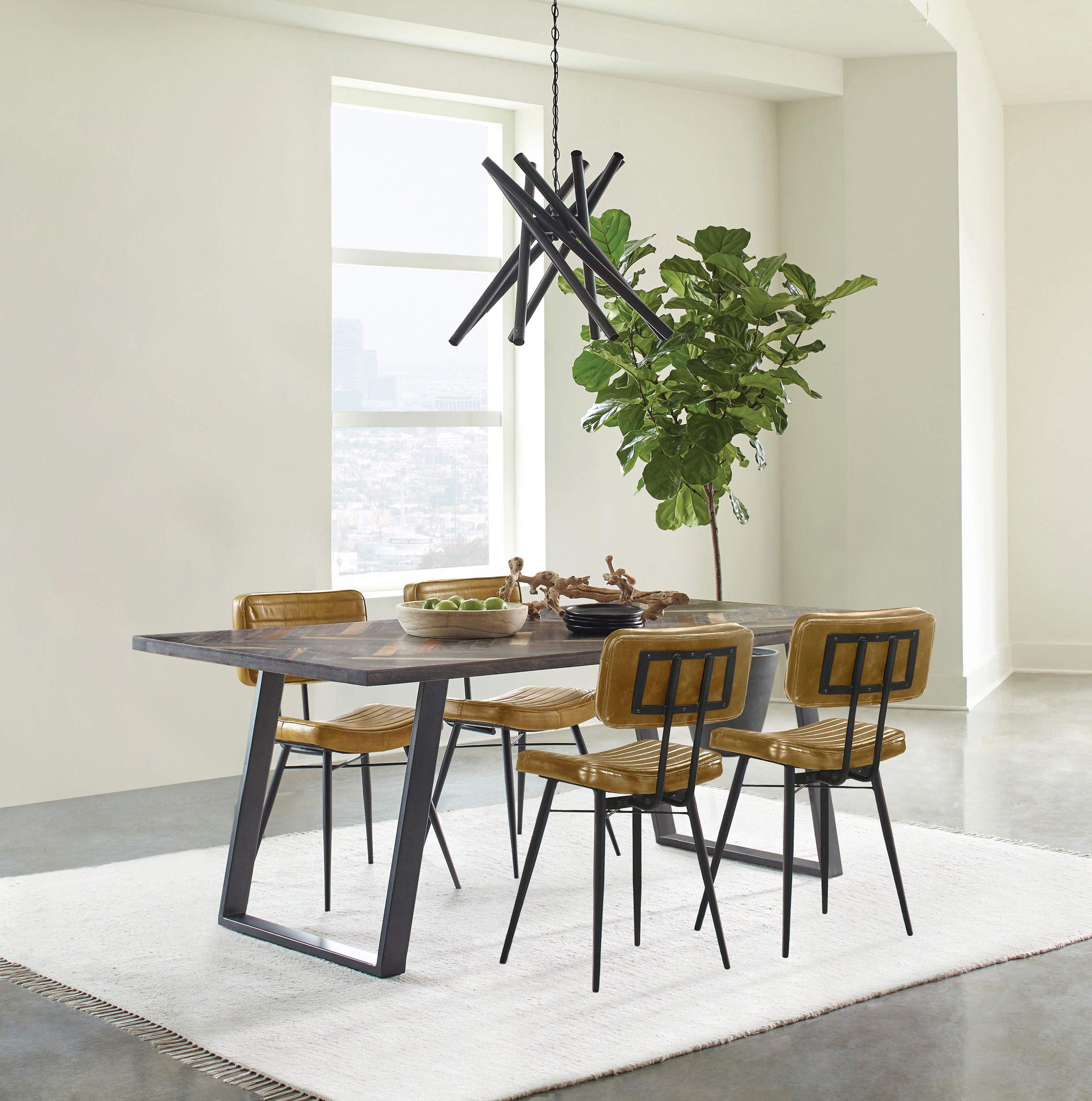 Misty Rectangular Dining Set Sheesham and Camel