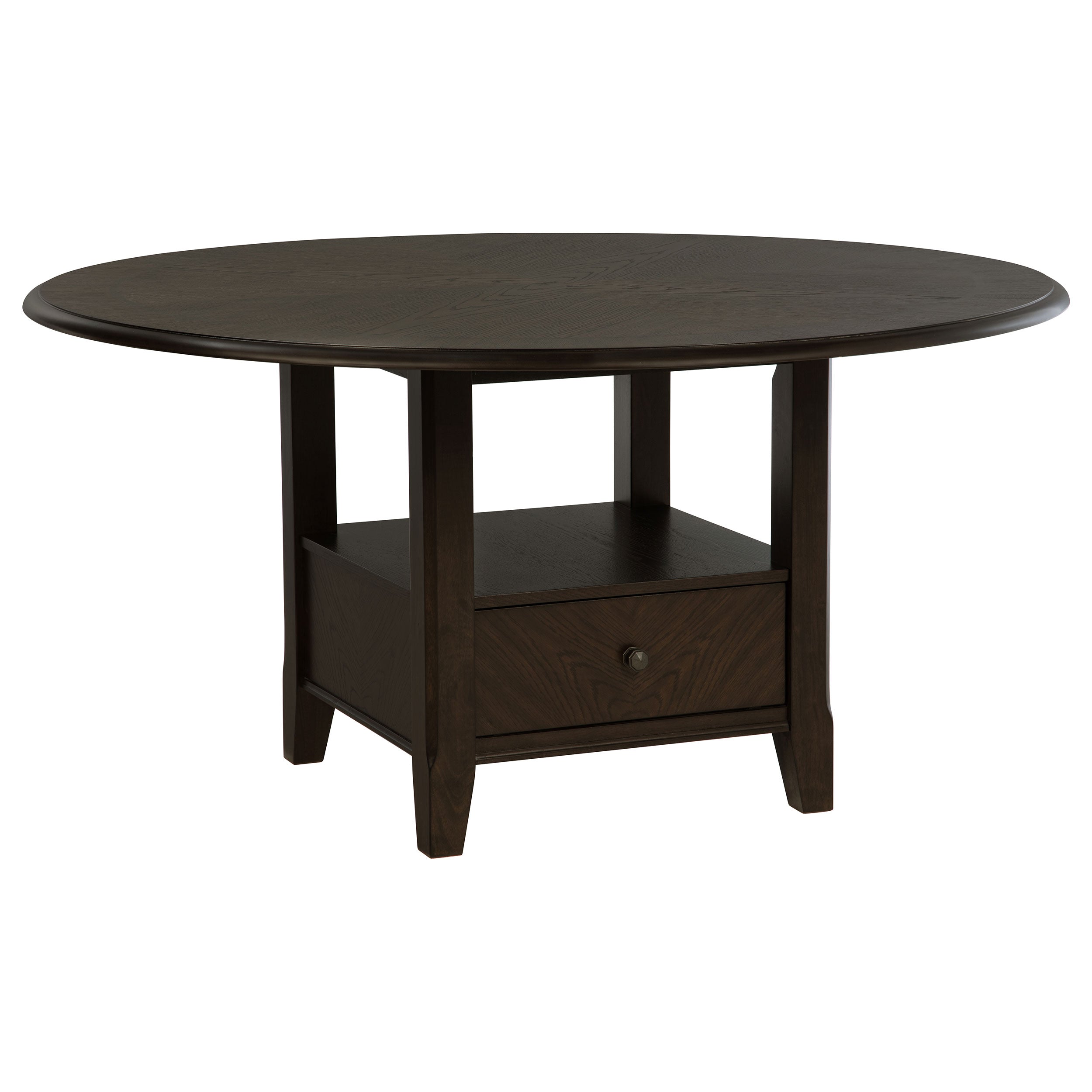 Twyla  60-inch Round Wood Dining Table Set Dark Cocoa