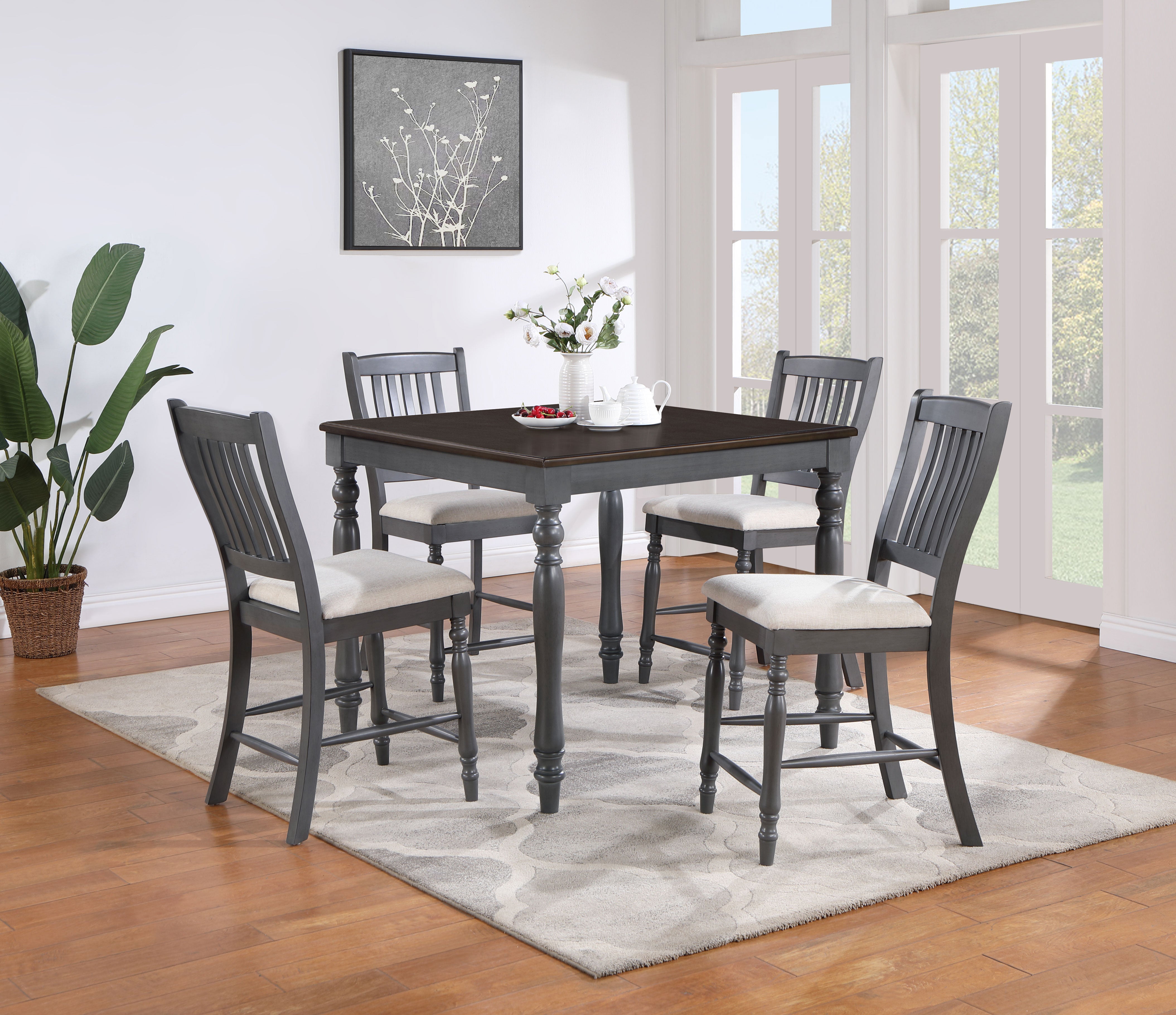 Wiley  Square Counter Height Dining Set Grey
