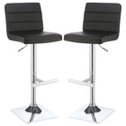 Bianca Upholstered Adjustable Bar Stool Black (Set of 2)