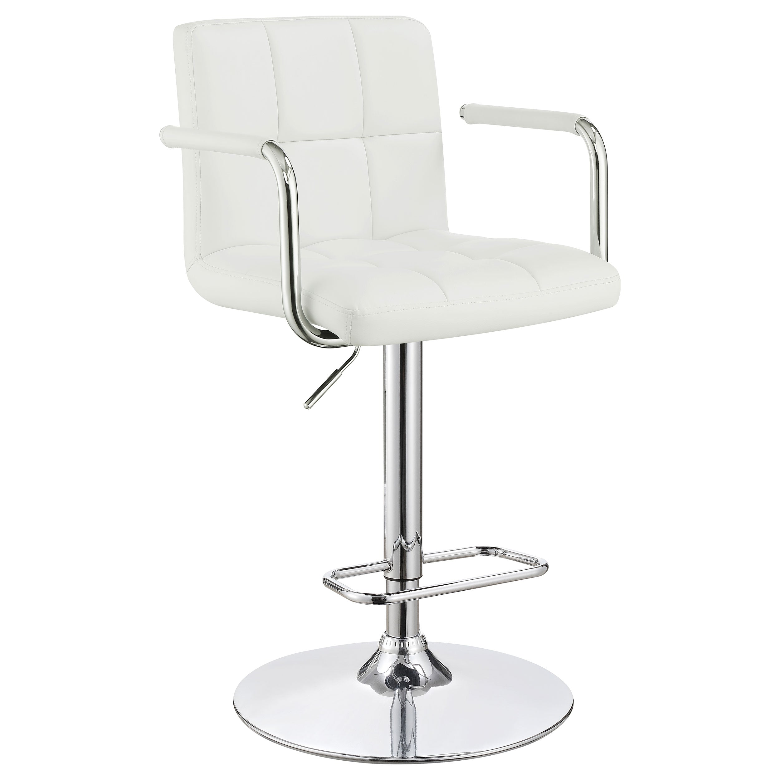 Palomar Adjustable Height Bar Stool Black / White and Chrome
