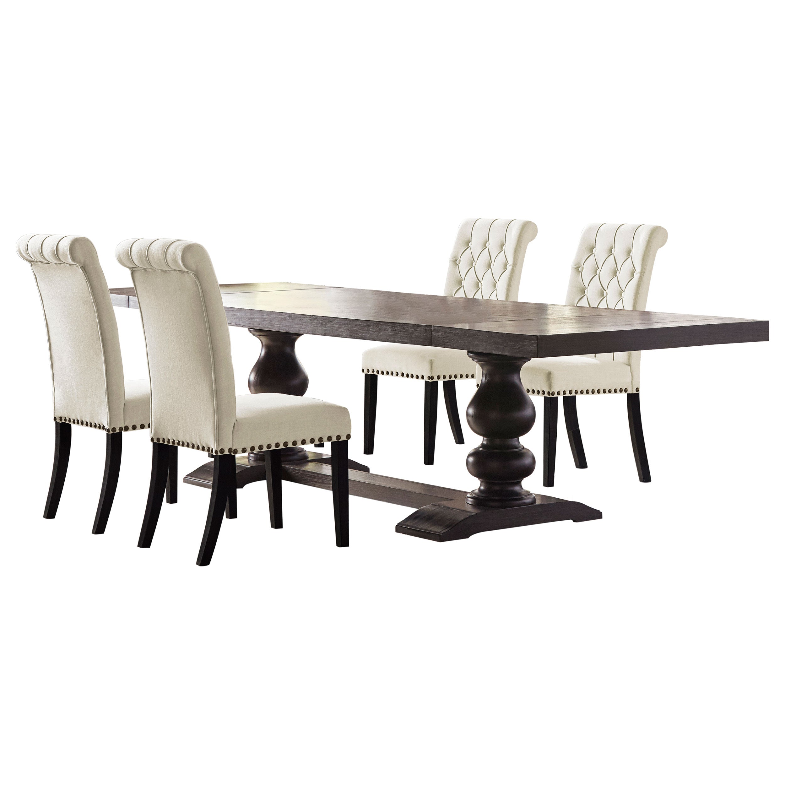 Phelps  Rectangular Dining Table Set Distressed Noir
