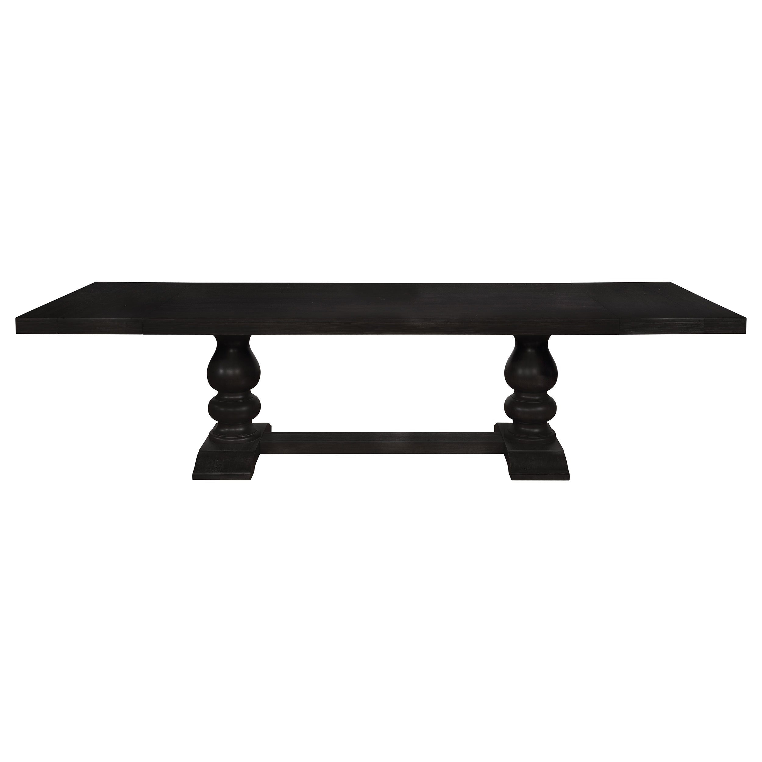 Phelps 123-inch Extension Leaf Dining Table Distressed Noir