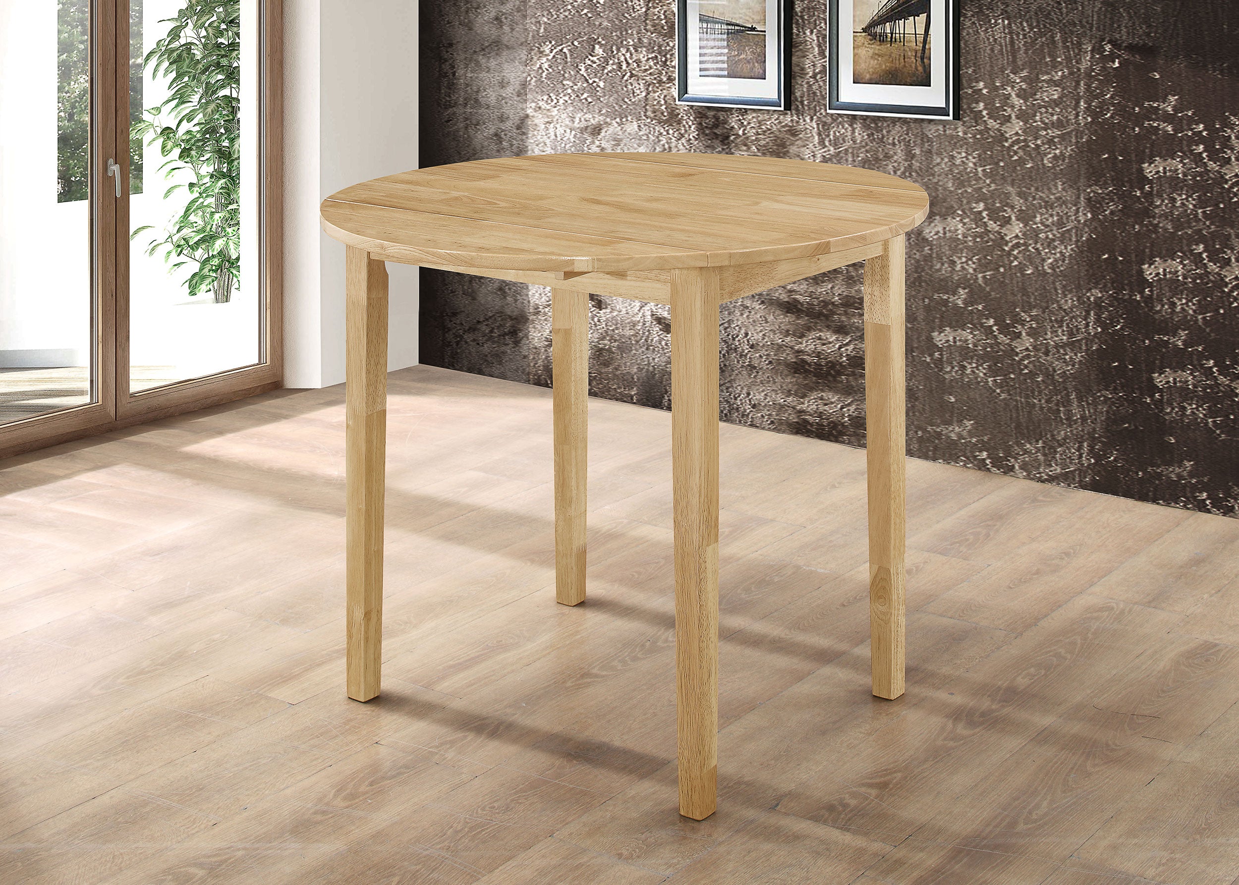 Bucknell Round Drop Leaf Dining Table Set Cappuccino
