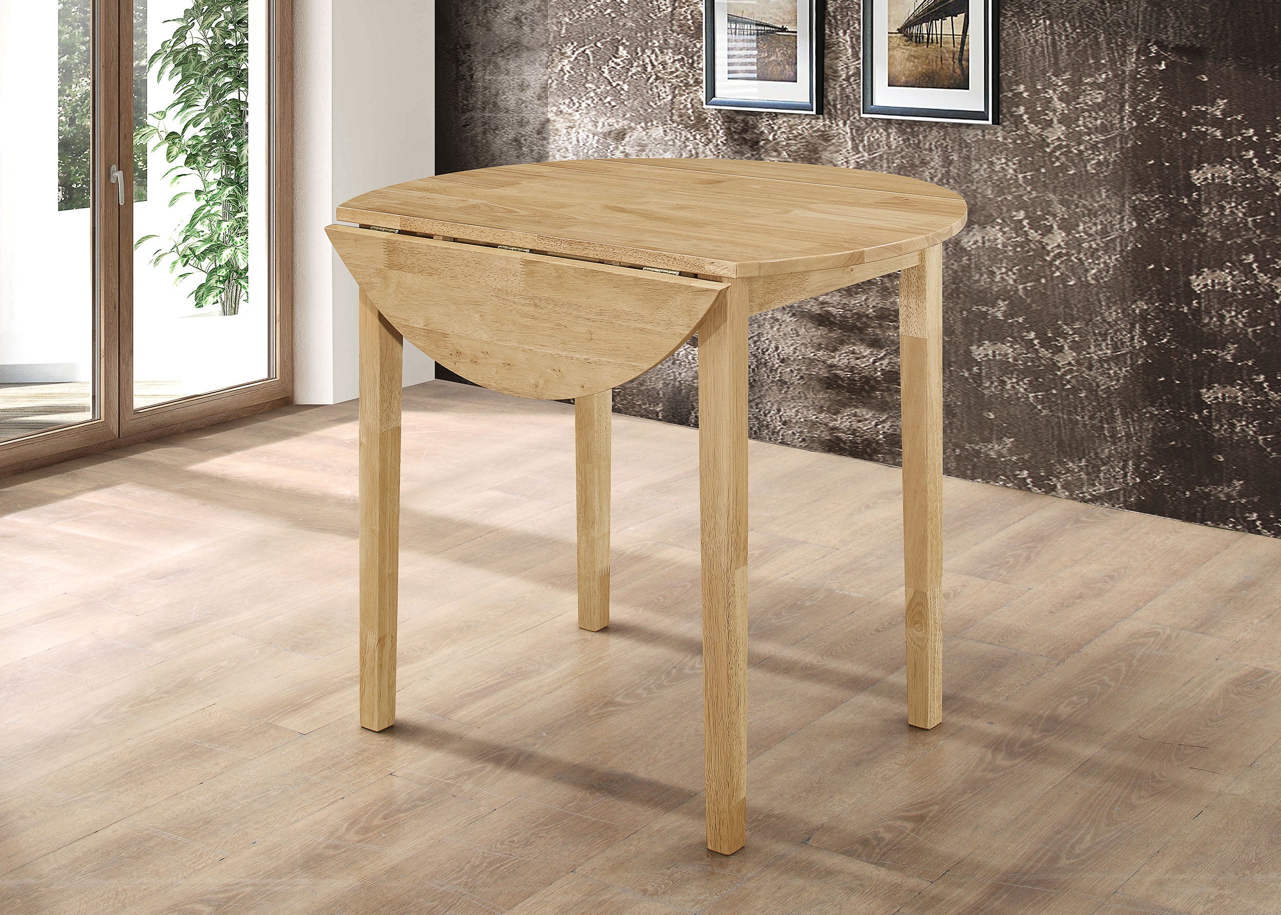 Bucknell Round Drop Leaf Dining Table Set Cappuccino