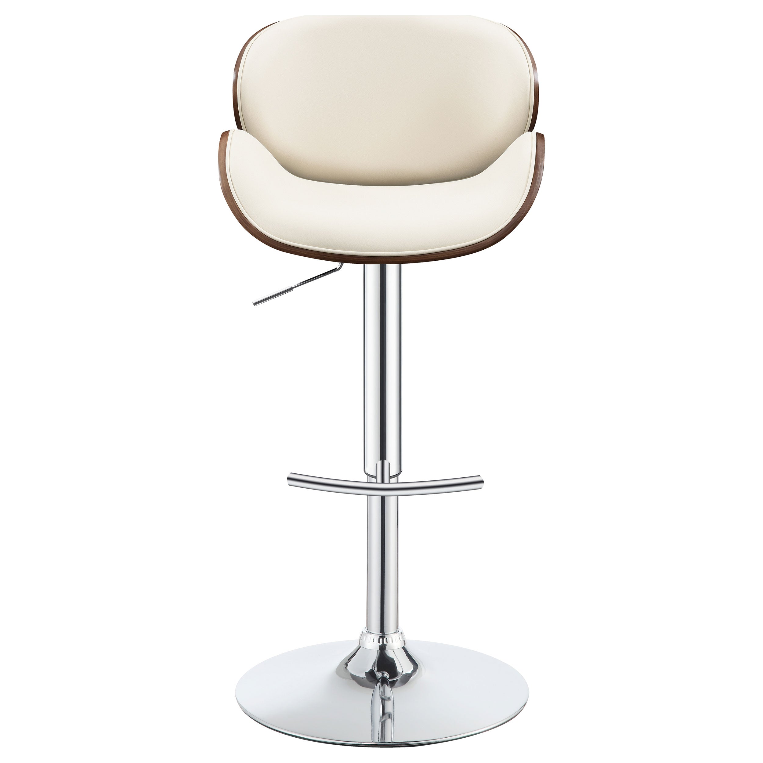 Harris Adjustable Bar Stool Black / Ecru and Chrome