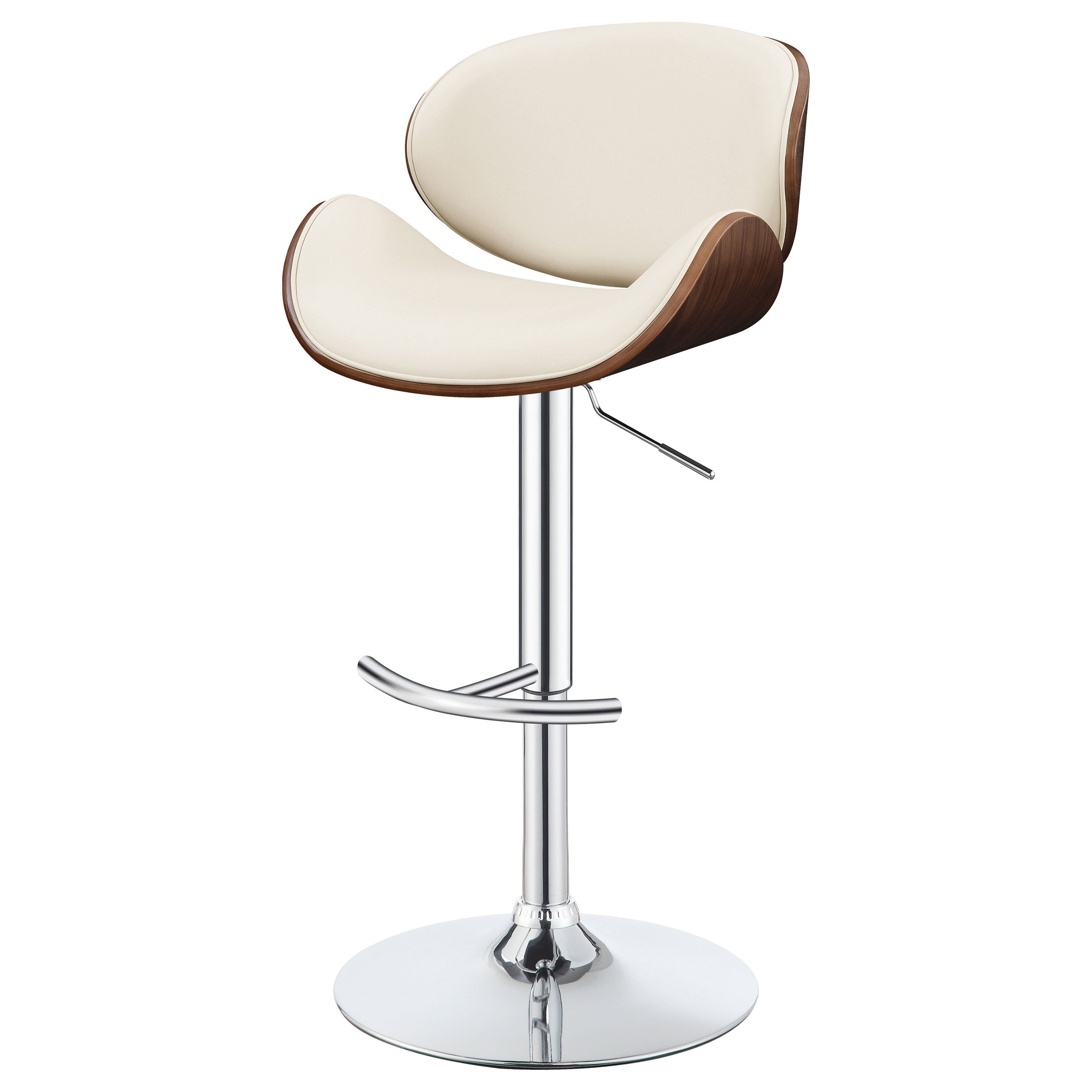 Harris Adjustable Bar Stool Black / Ecru and Chrome