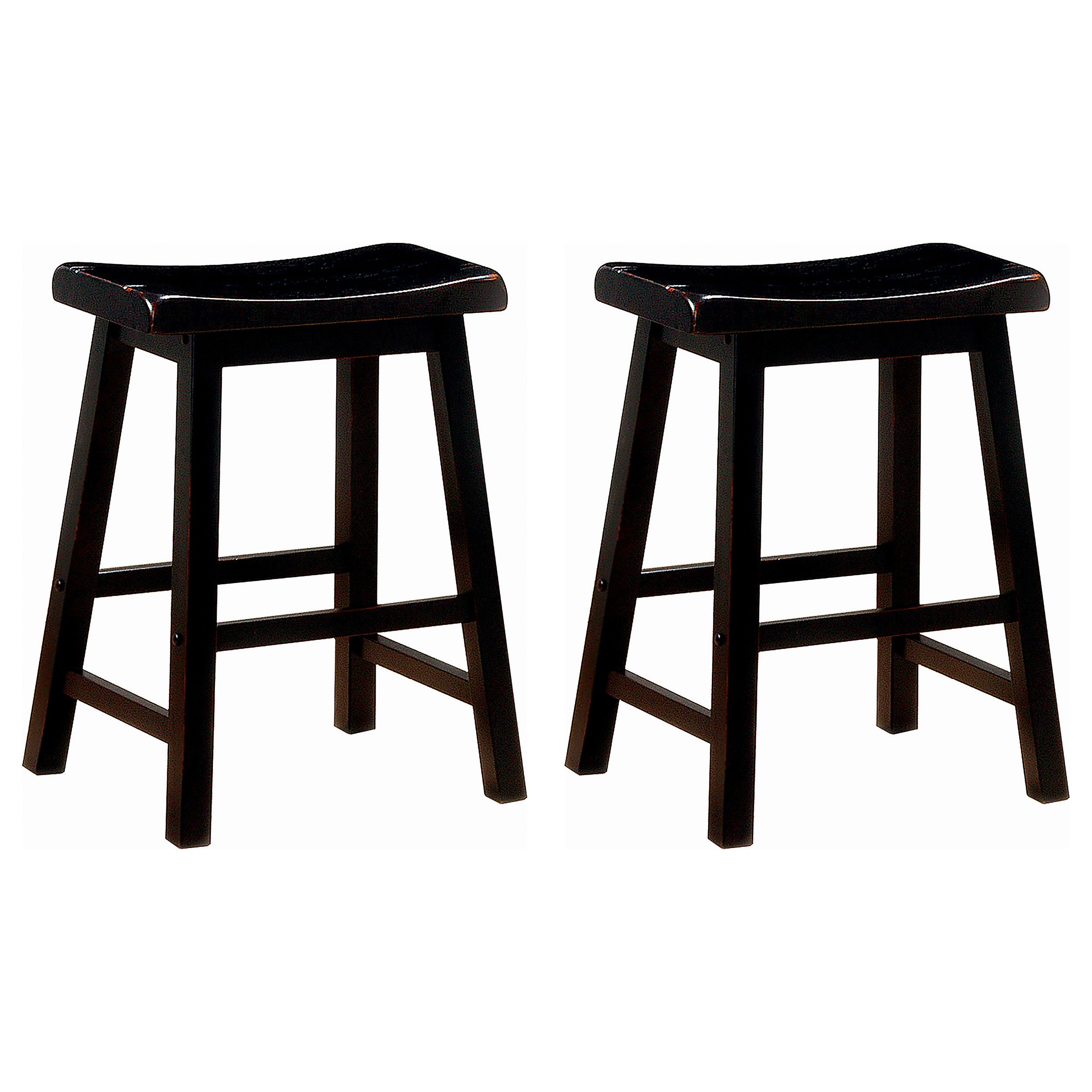 Durant Wood Backless Bar Stool Black (Set of 2)