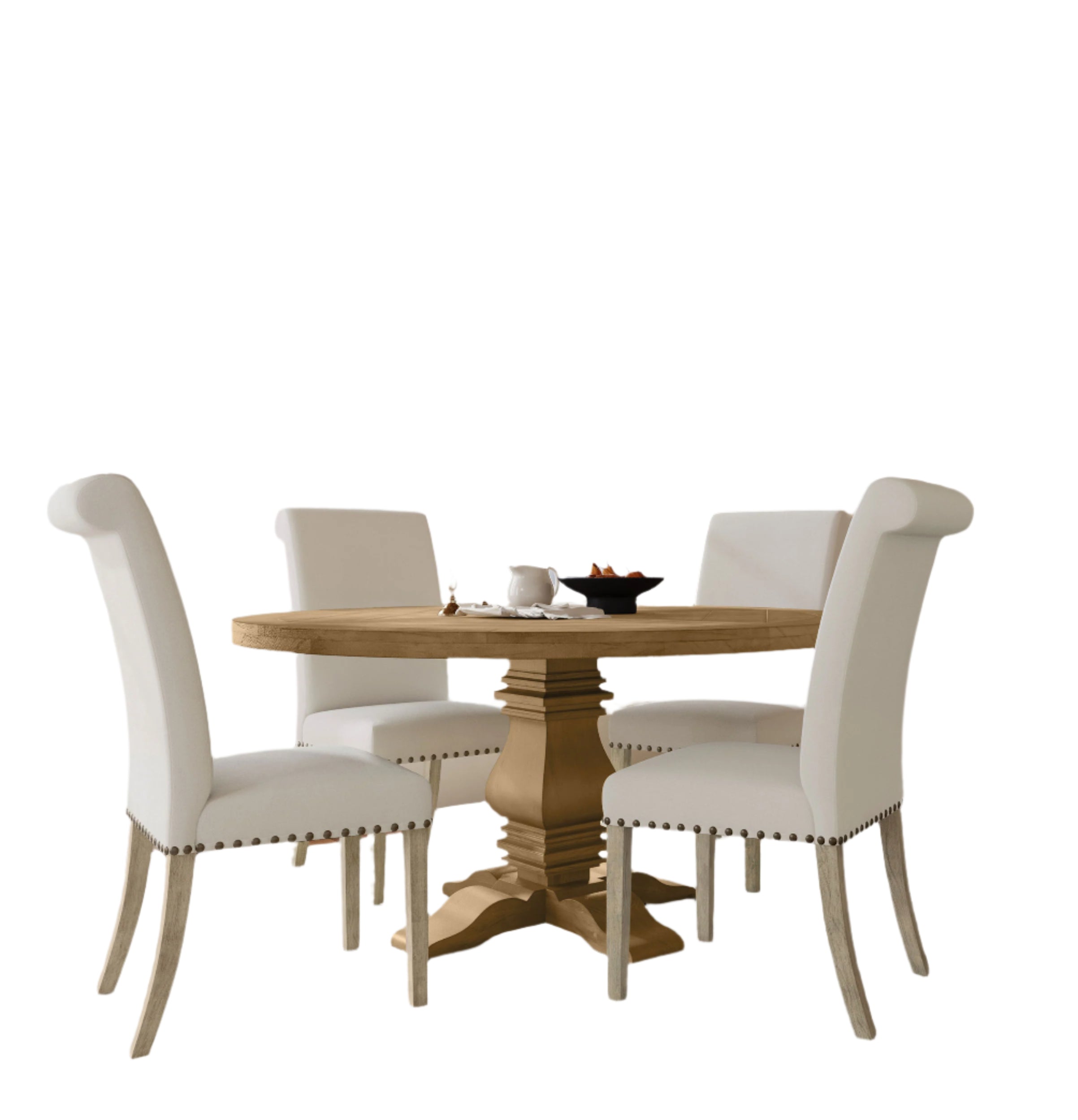 Florence Round Dining Table Set Rustic Honey