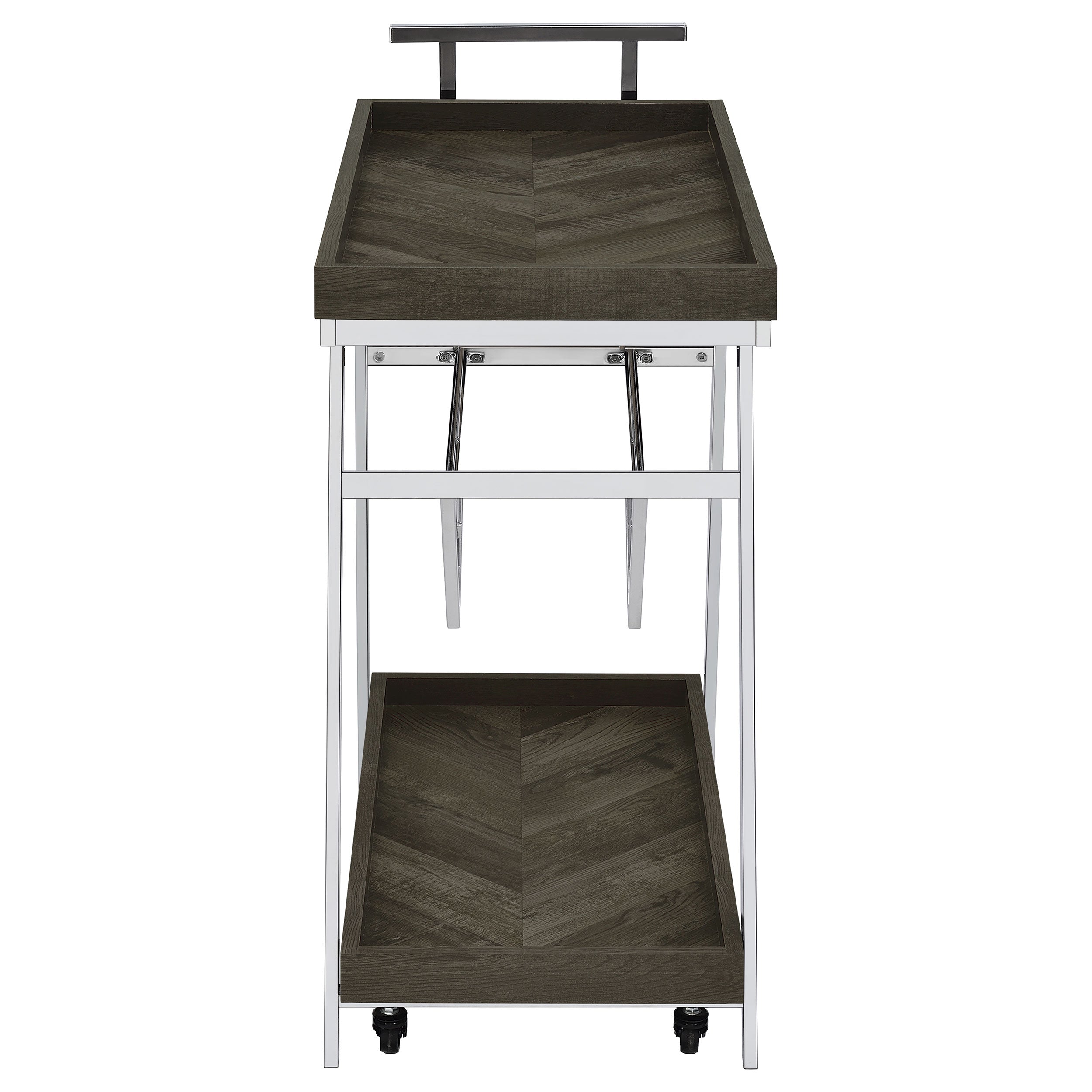 Kinney 1-drawer Engineered Wood Bar Cart White High Gloss