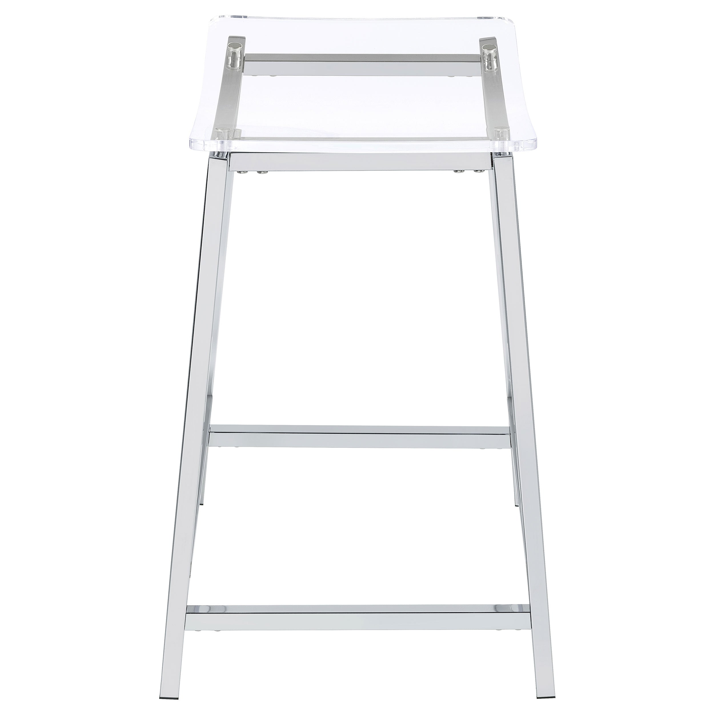 Jovani Acrylic Backless Bar Stool Chrome (Set of 2)