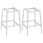 Jovani Acrylic Backless Bar Stool Chrome (Set of 2)