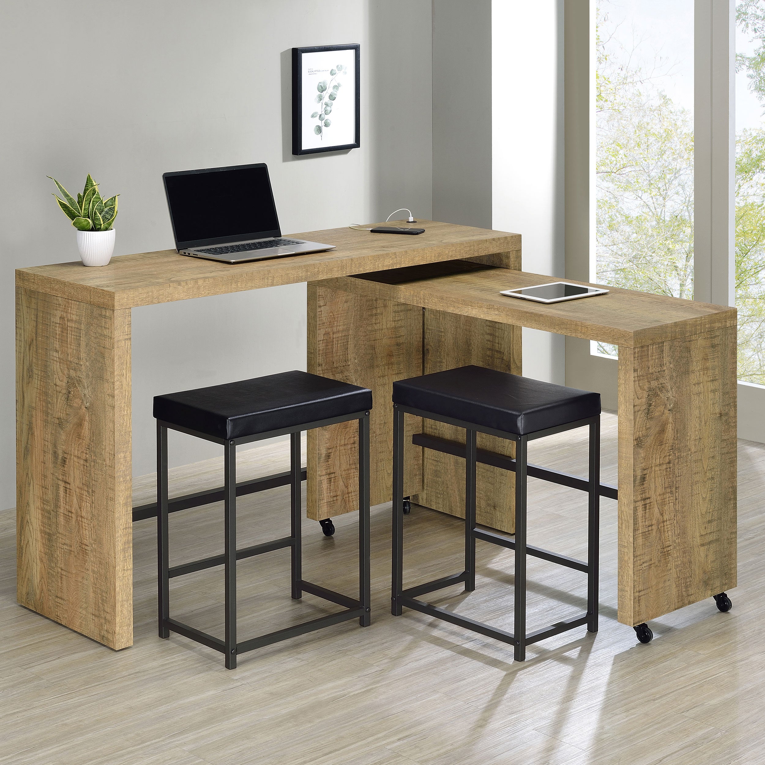 Davista Counter Height Table Set Mango Brown